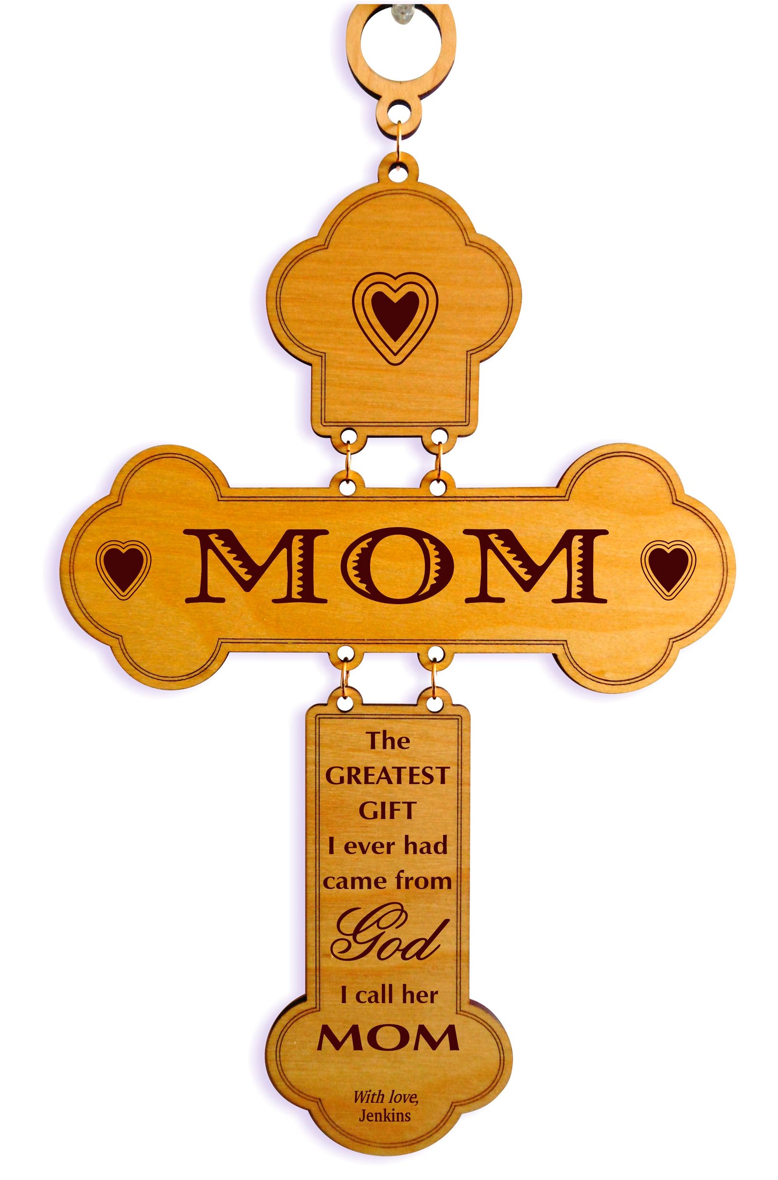 Thank you Gift for Mom | Personalized Wall Wood Cross