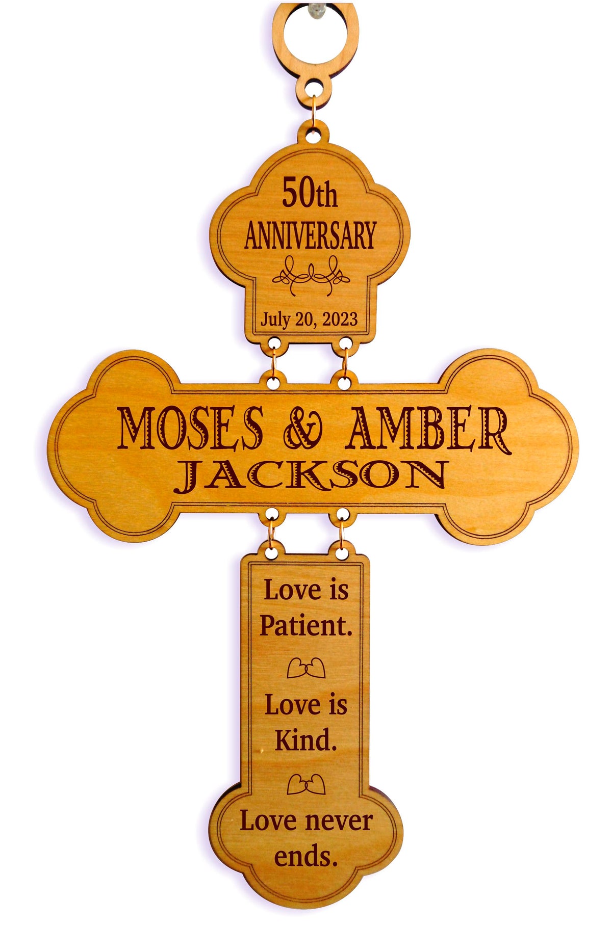 50th Anniversary Gifts | 50 Years of Marriage Gift for Couple | Personalized Cross, GDA2