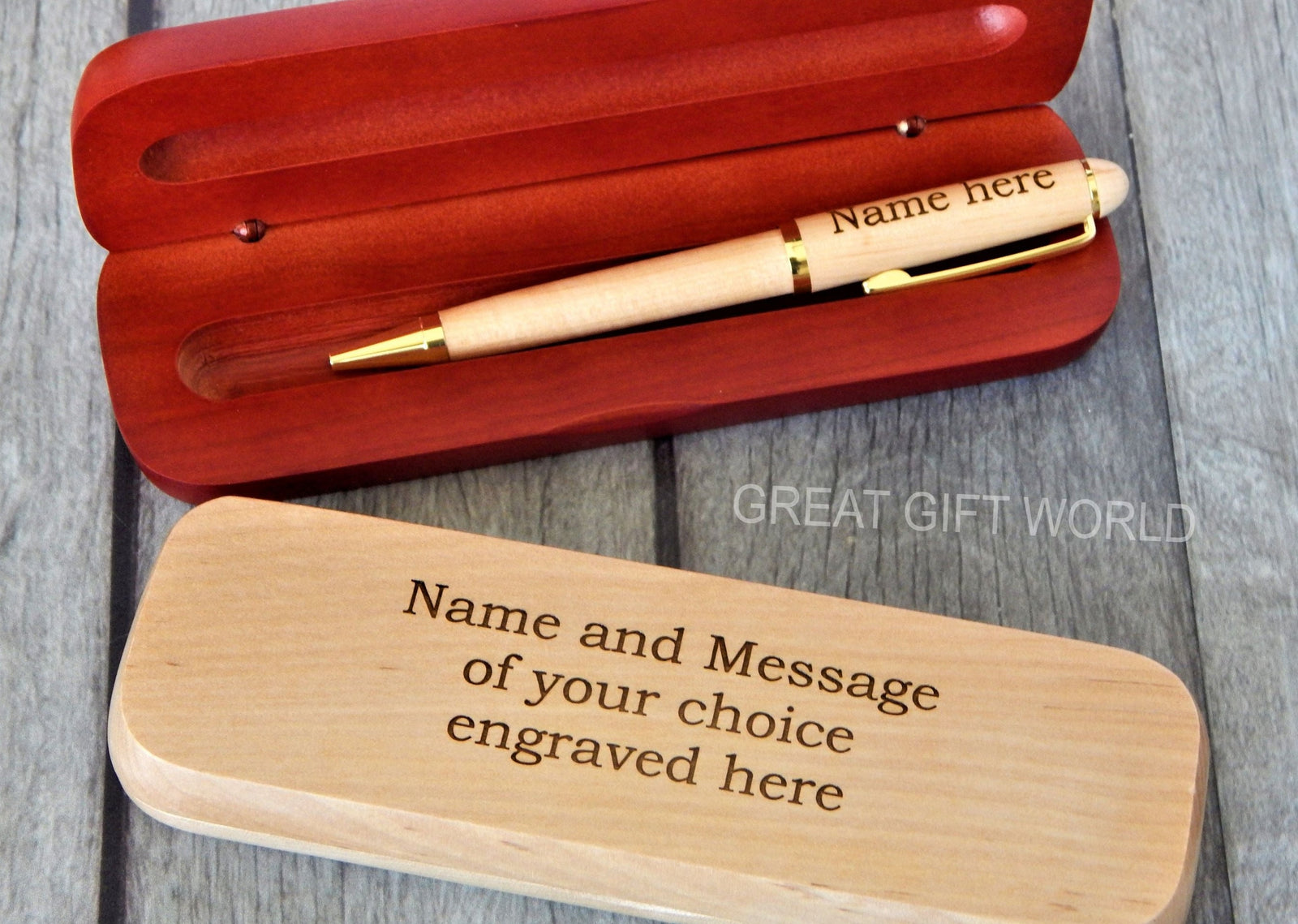 Personalized Engraved Wood Pen | Custom Pen Set
