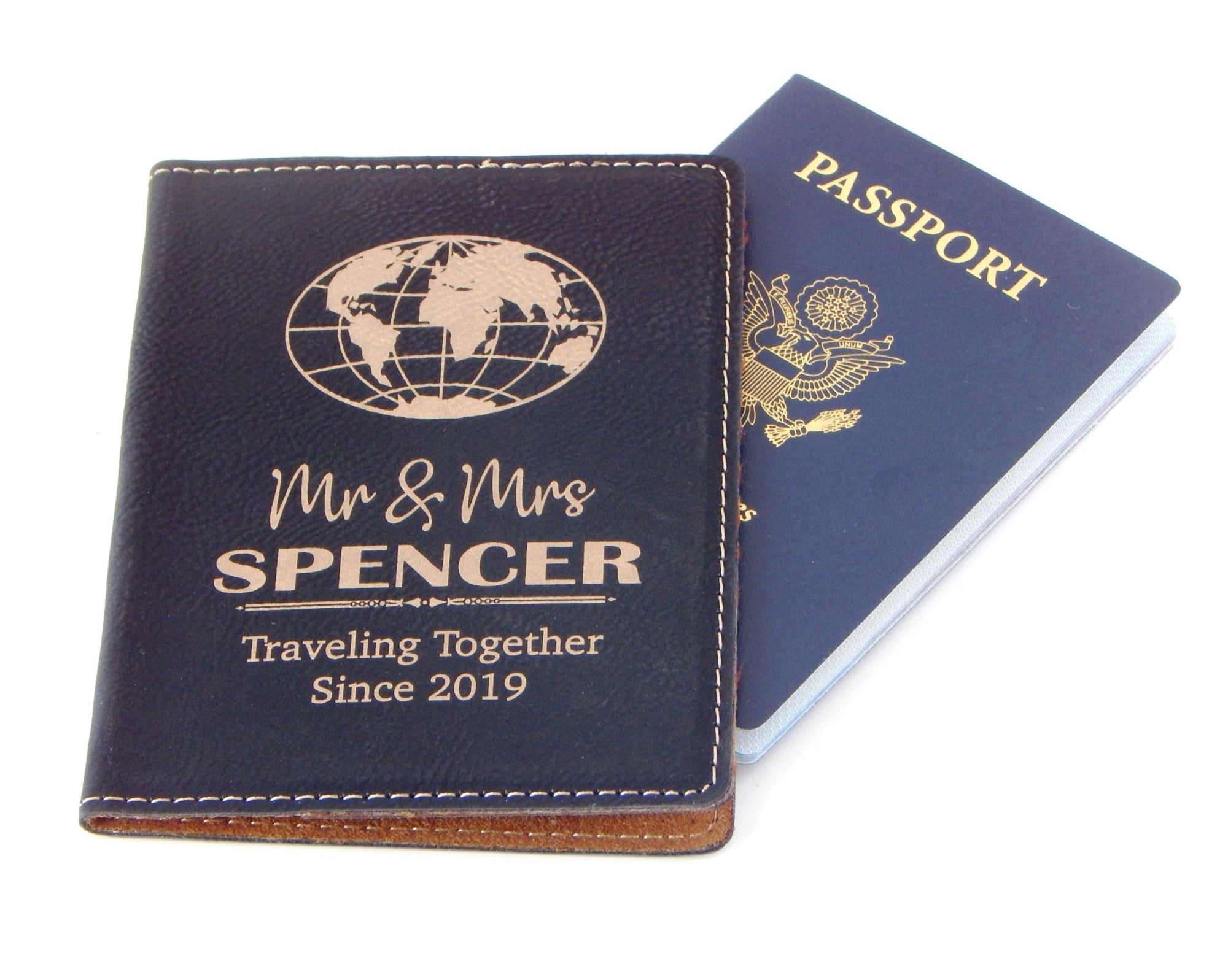 Mr. and Mrs. Personalized Passport Covers | Travel Gift Set for Couple