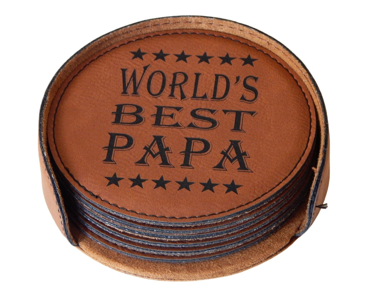 Personalized Grandpa Gift | Grandfather Father&#39;s Day Engraved Coasters