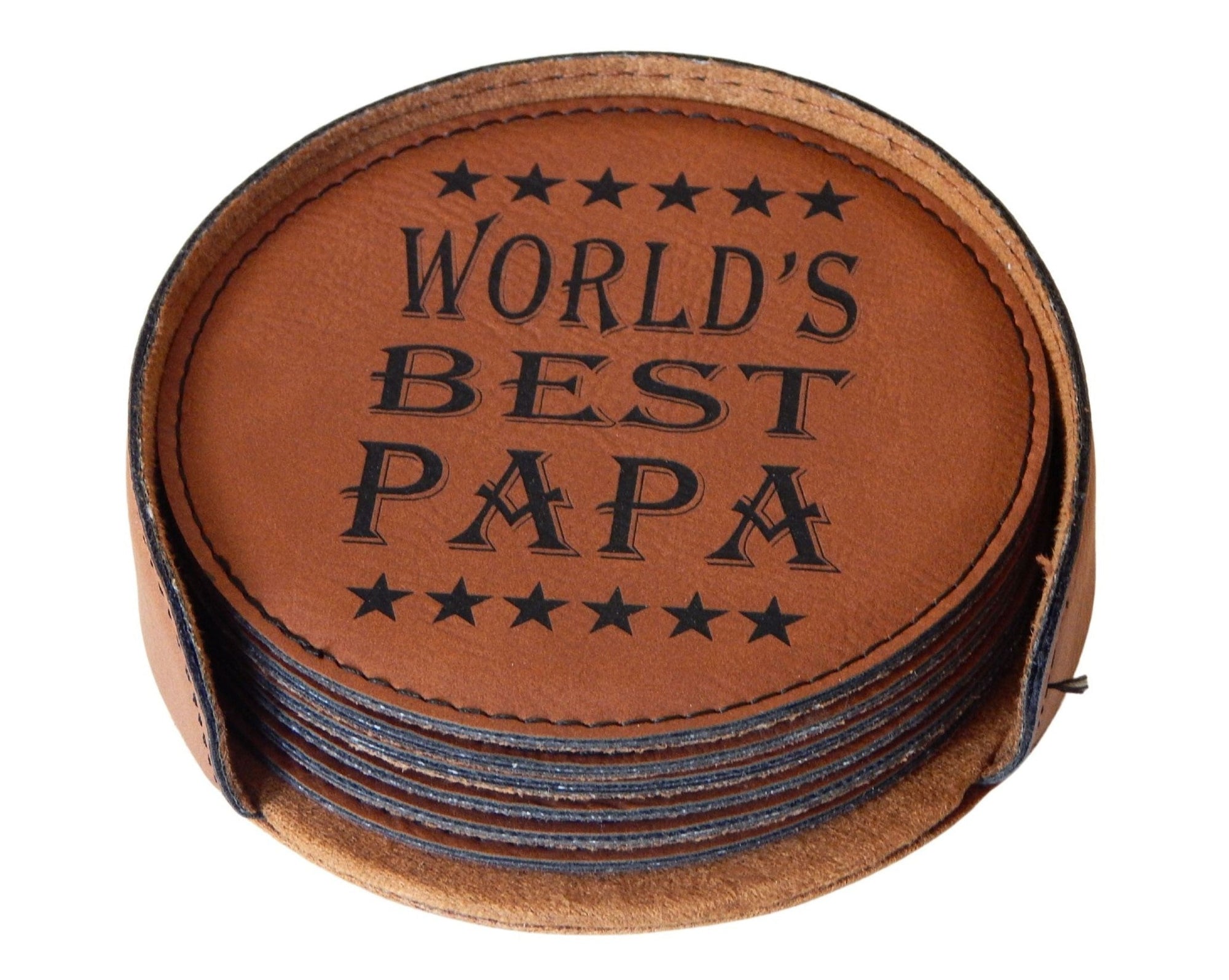Personalized Grandpa Gift | Grandfather Father's Day Engraved Coasters
