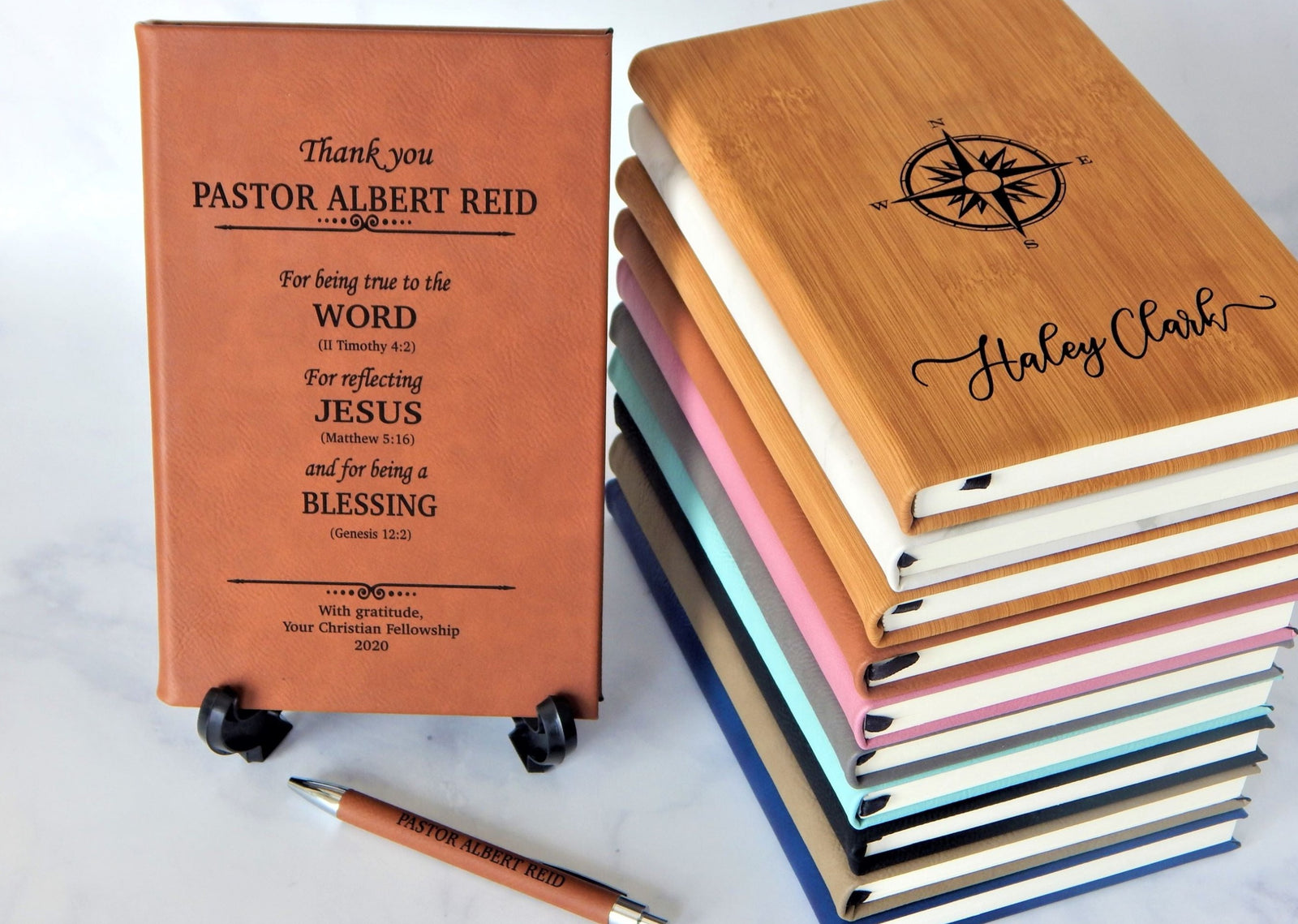 Personalized Pastor Gift Notebook: Custom Engraved Journal for Priest