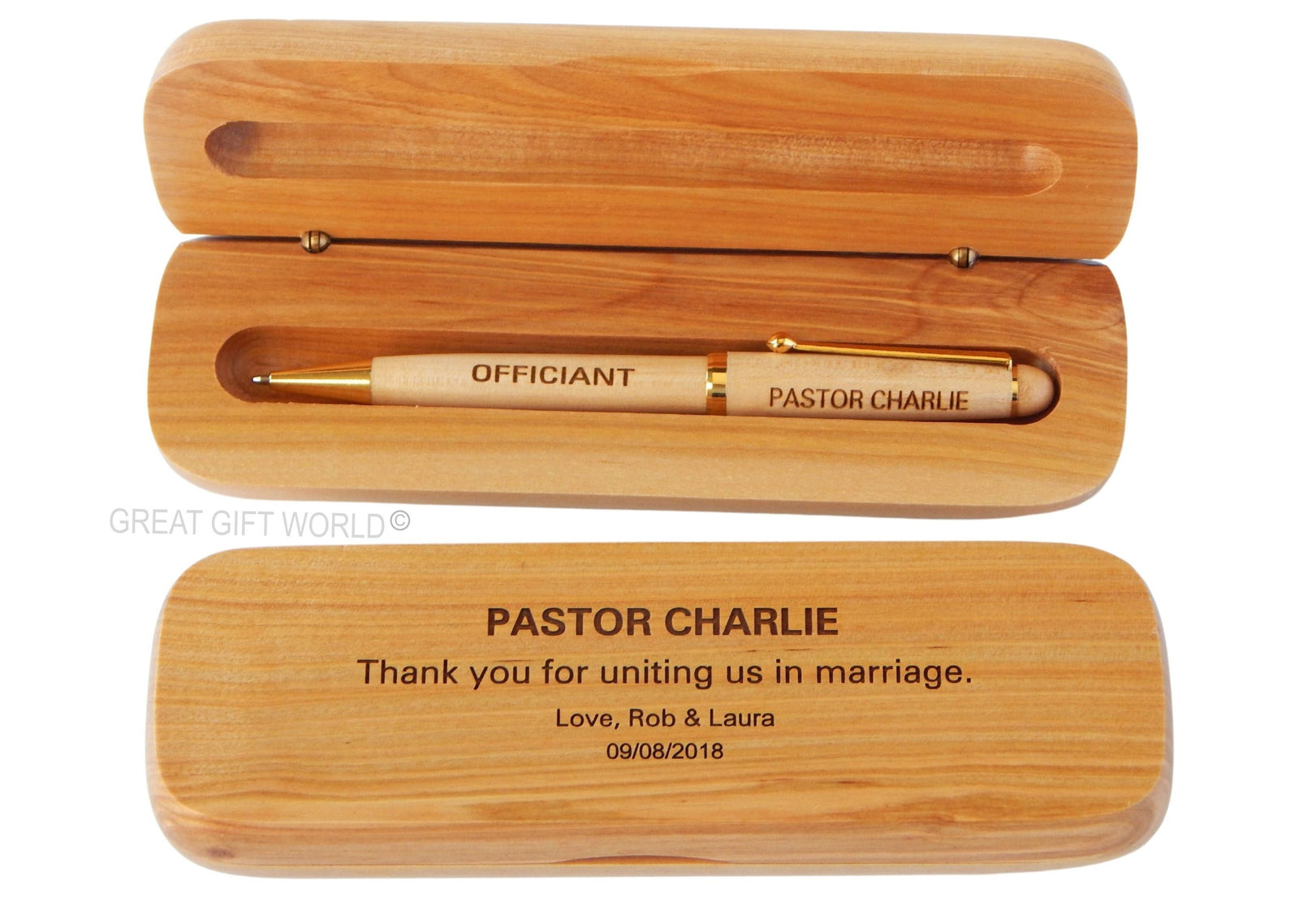 Wedding Officiant Gift | Wooden Pen Set | Pastor Gift