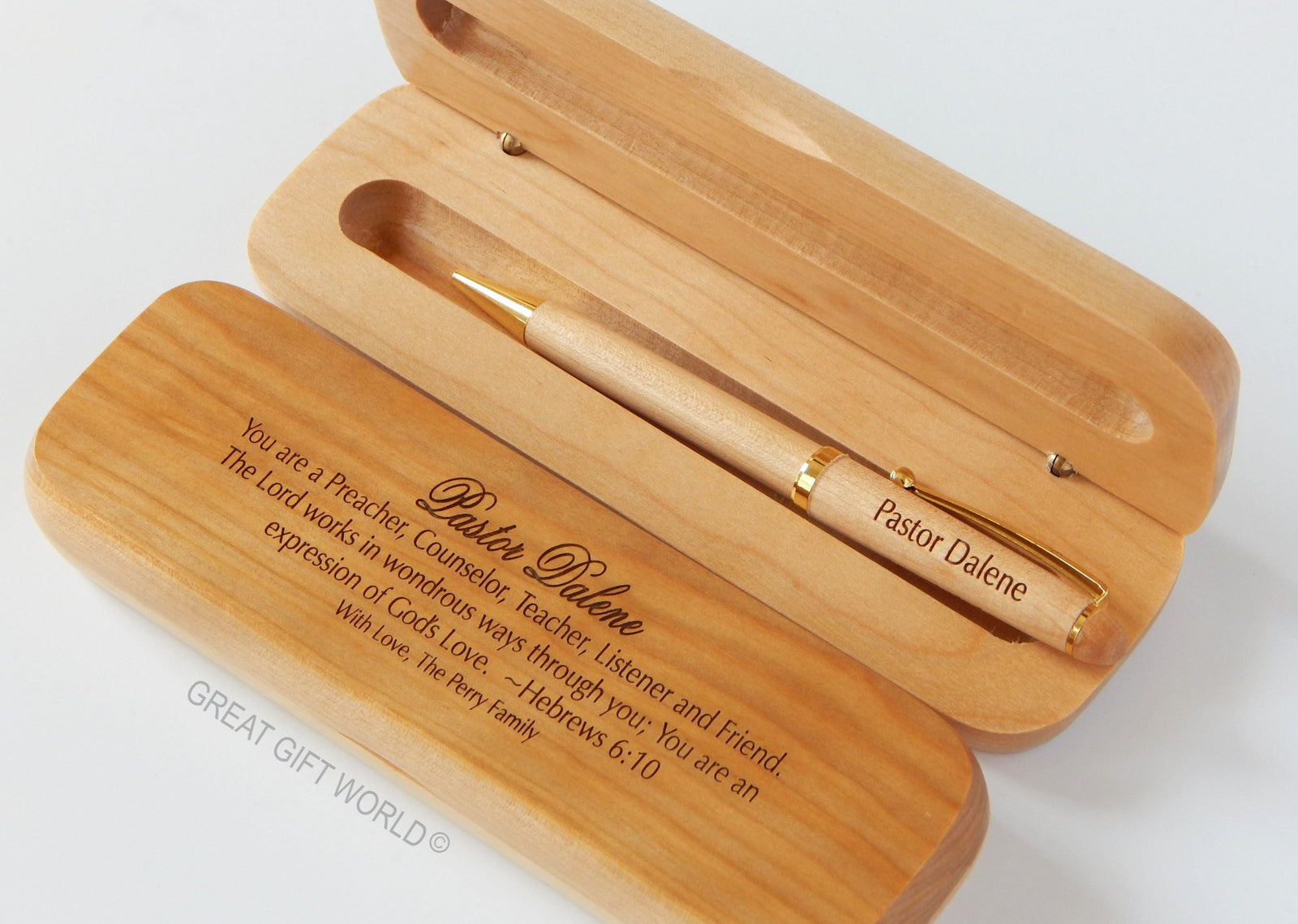 Personalized Pastor Ordination Gift Wood Pen: Engraved Priest Ballpoint Pens