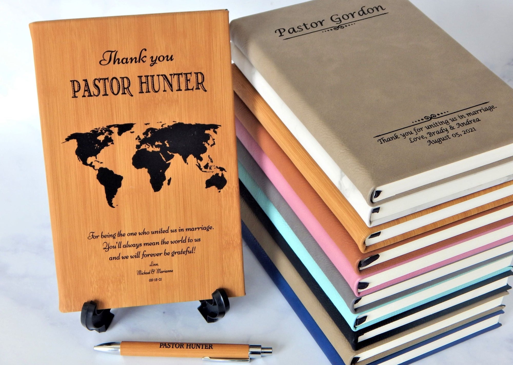 Wedding Officiant Gift for Pastor | Personalized Notebook Journal for Priest