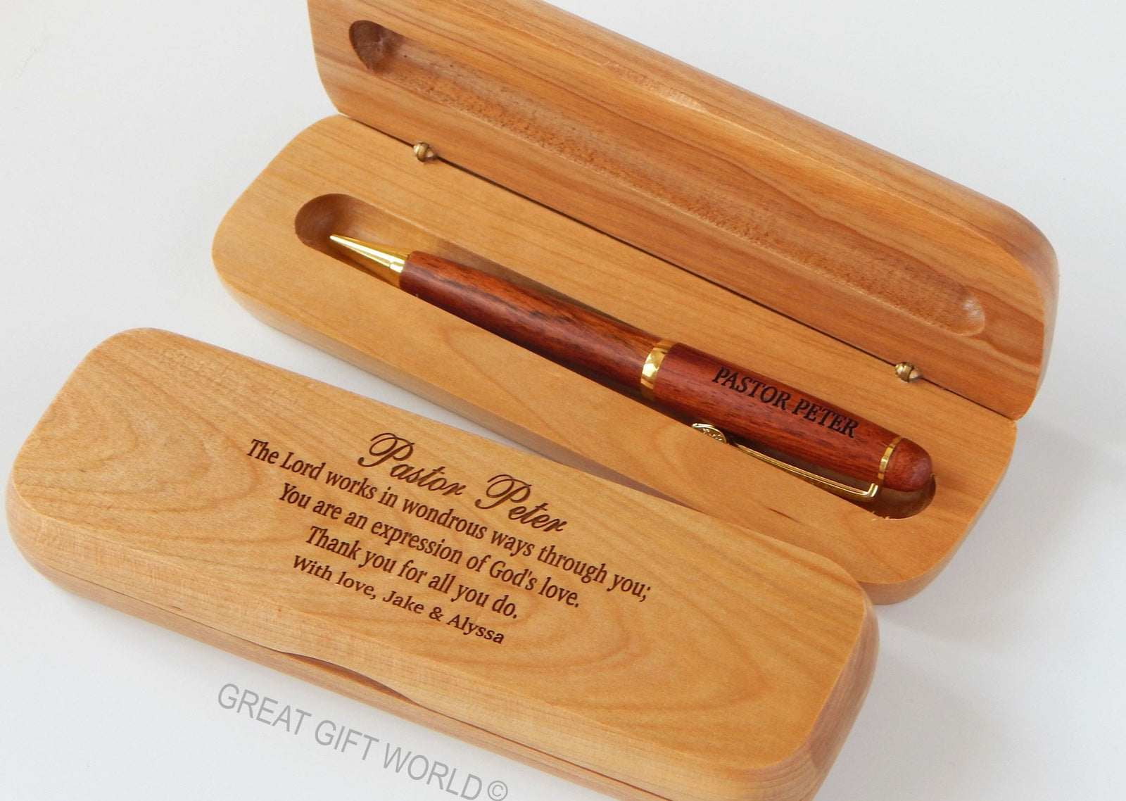 Custom Engraved Wooden Pen Thank You Gift for Pastor