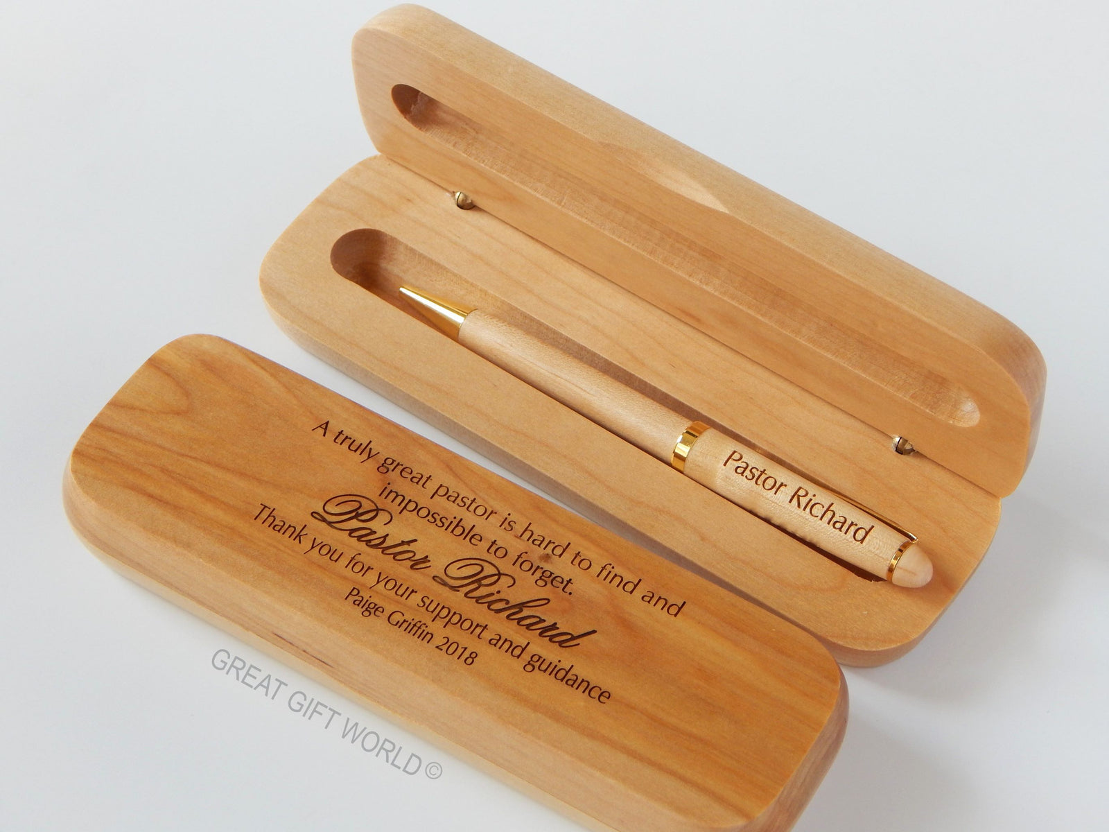 Custom Pastor Appreciation Wood Pen: Personalized Engraved Gift for Priest