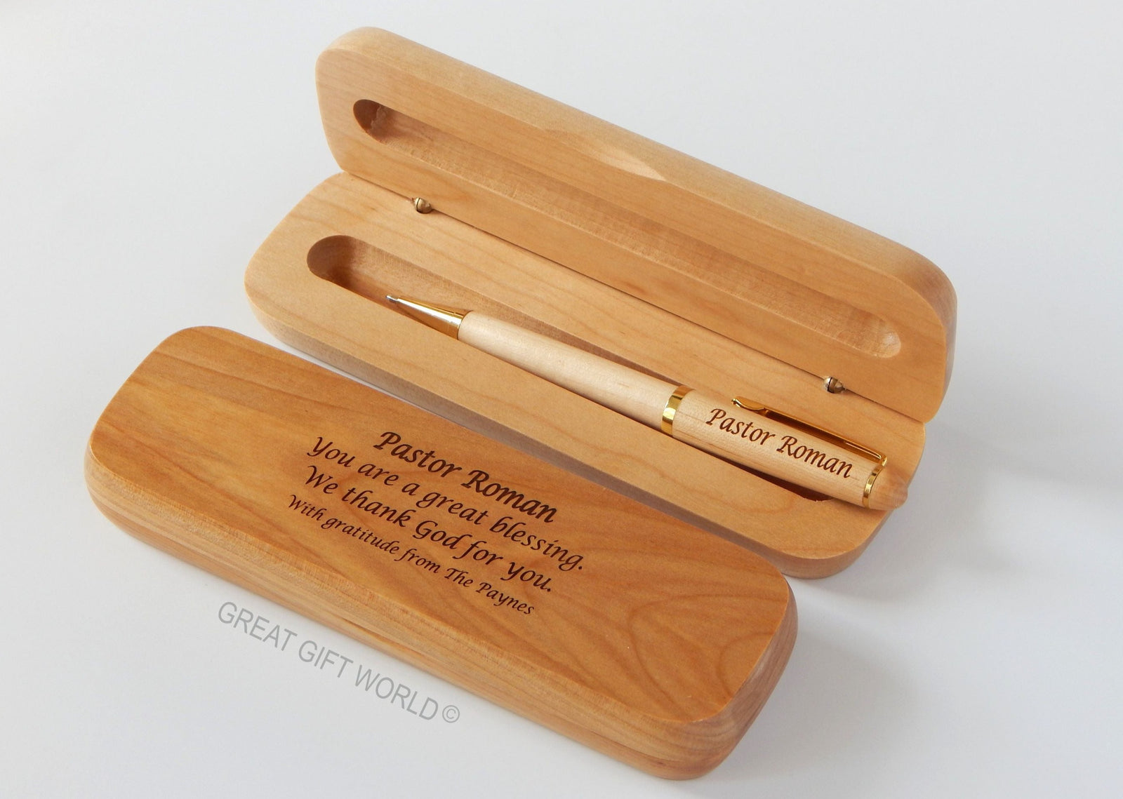 Engraved Wooden Pen Gift for Pastor or Priest Appreciation