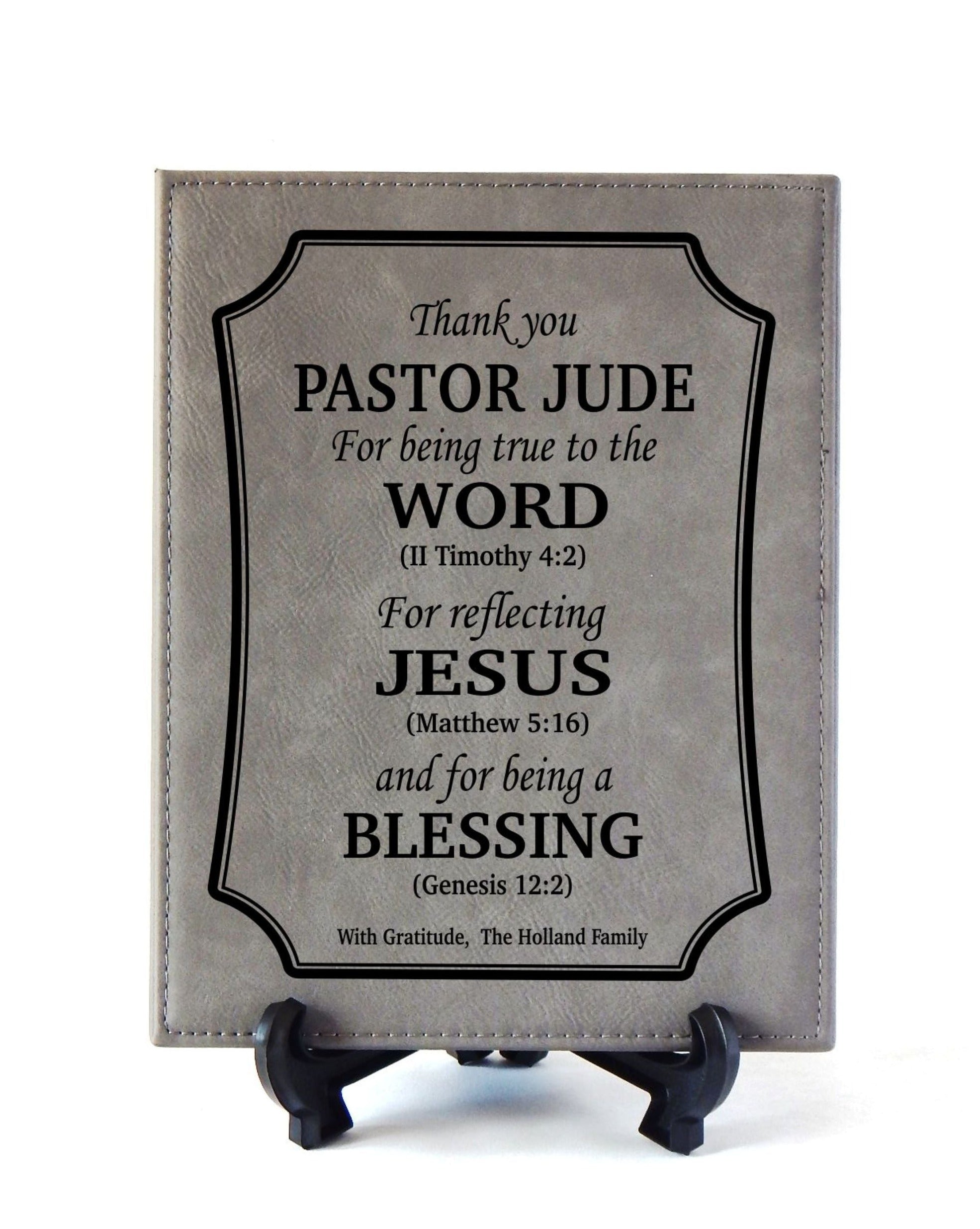 Pastor Appreciation Gift | Engraved Gifts for Priest | Engraved Plaque Personalized