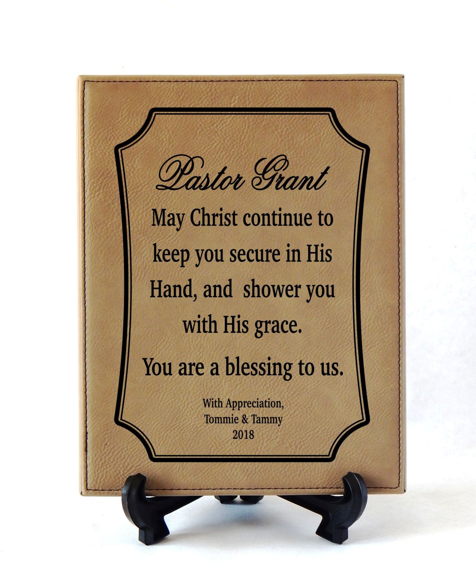 Personalized Pastor Appreciation Plaque Gift: Engraved Priest Sign