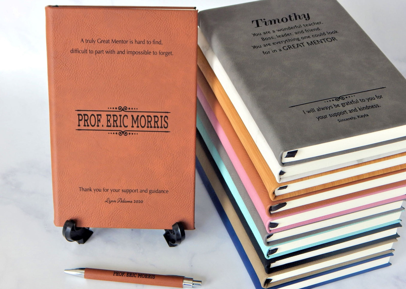 Engraved Leather Notebook Mentor Teacher Gift: Personalized Journal