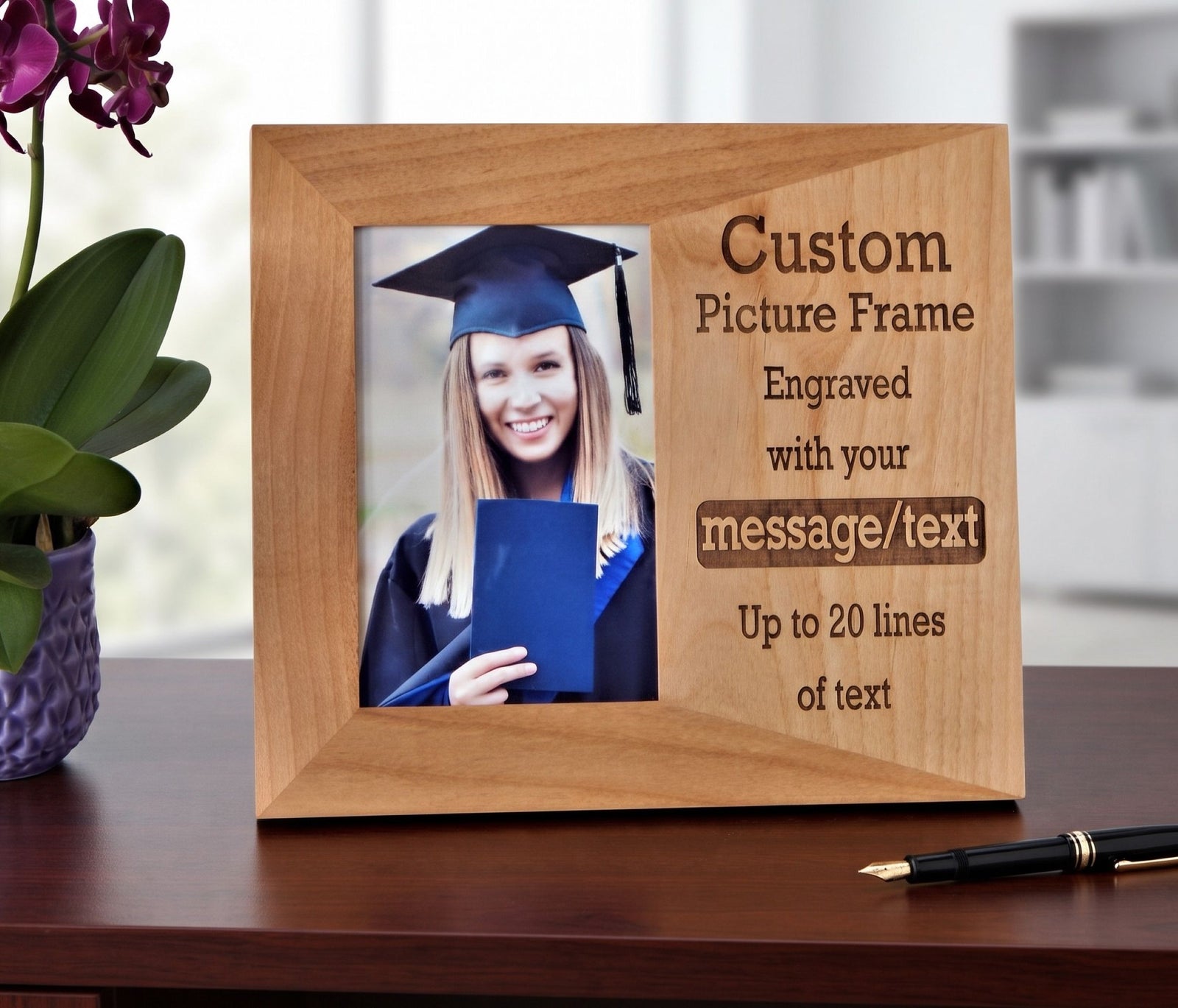Personalized engraved picture frame graduation gift