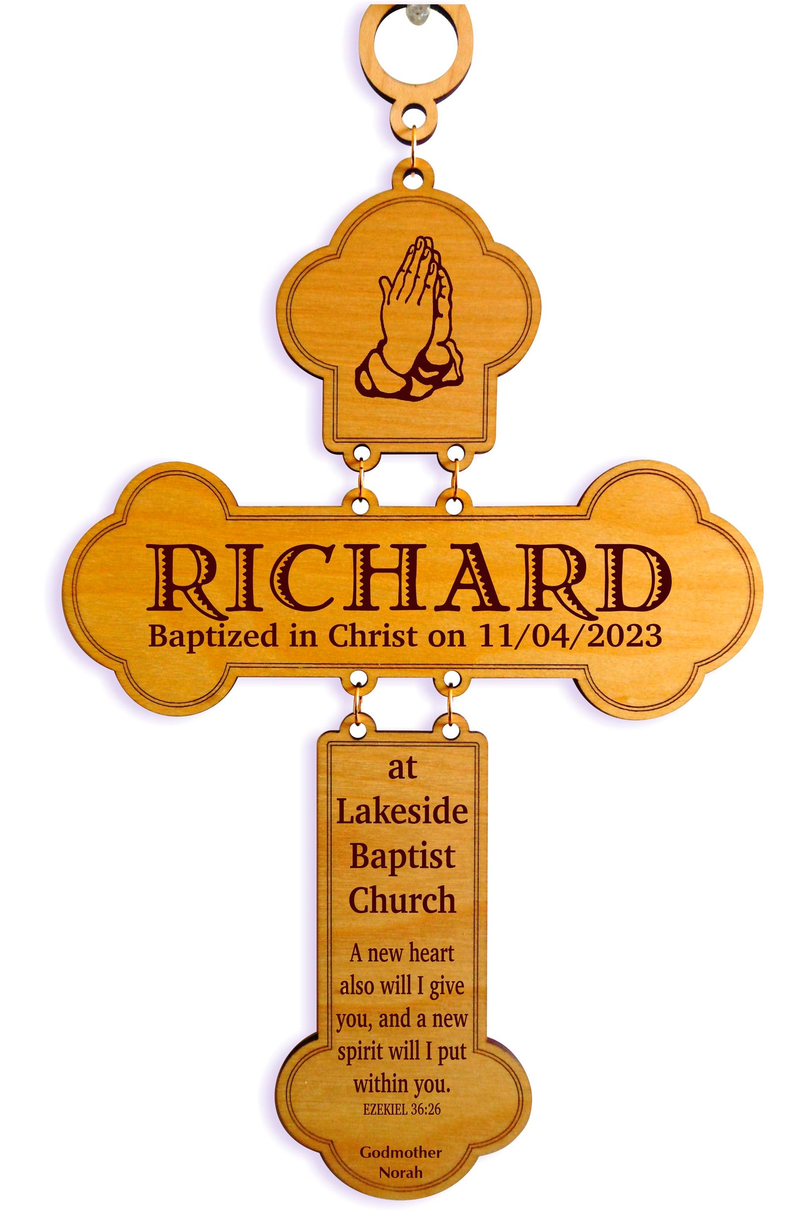 Catholic Baptism Gift | Personalized Baptismal Cross Gifts for Baby GDB1