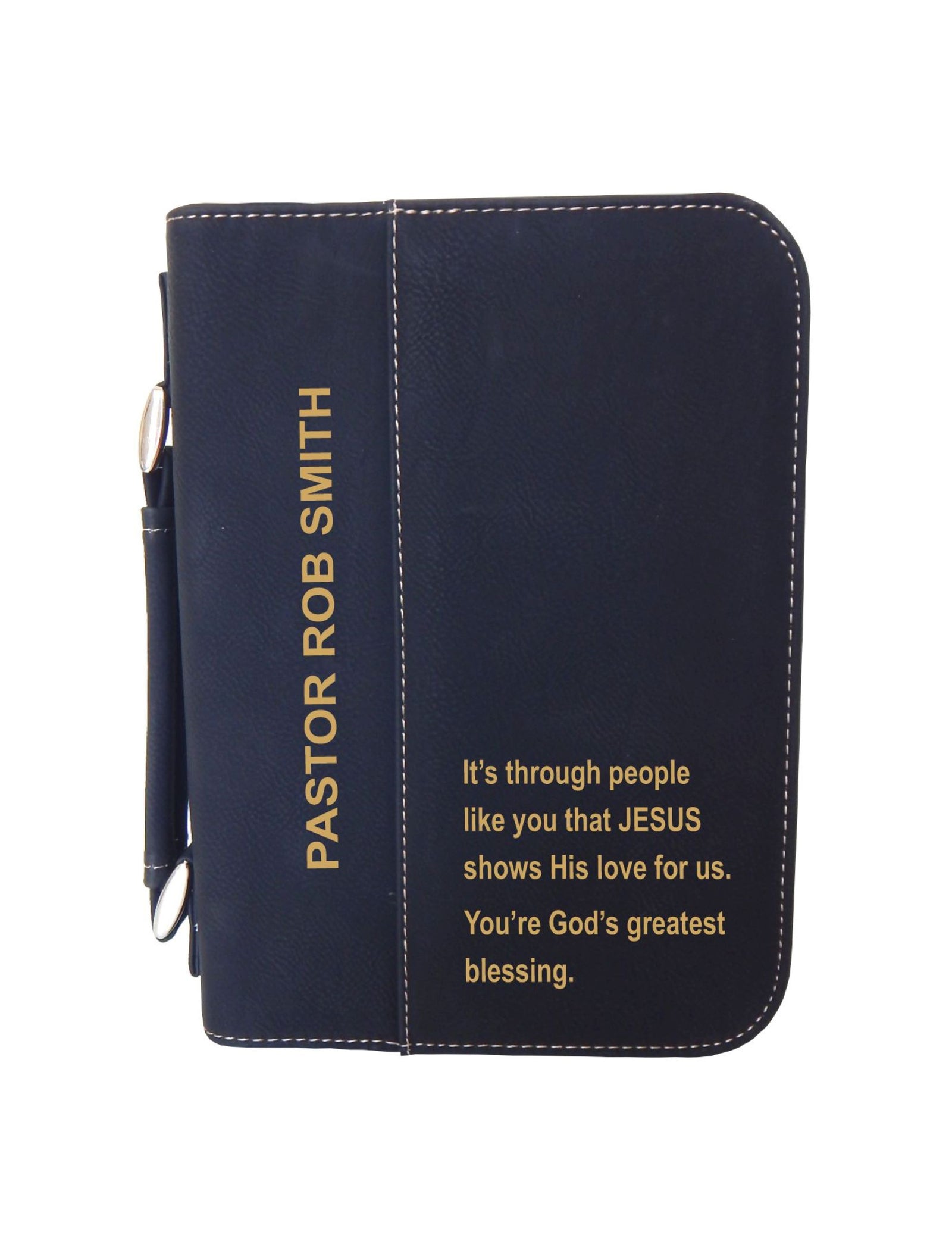 Personalized Engraved Pastor Appreciation Gift Bible Cover BCL004
