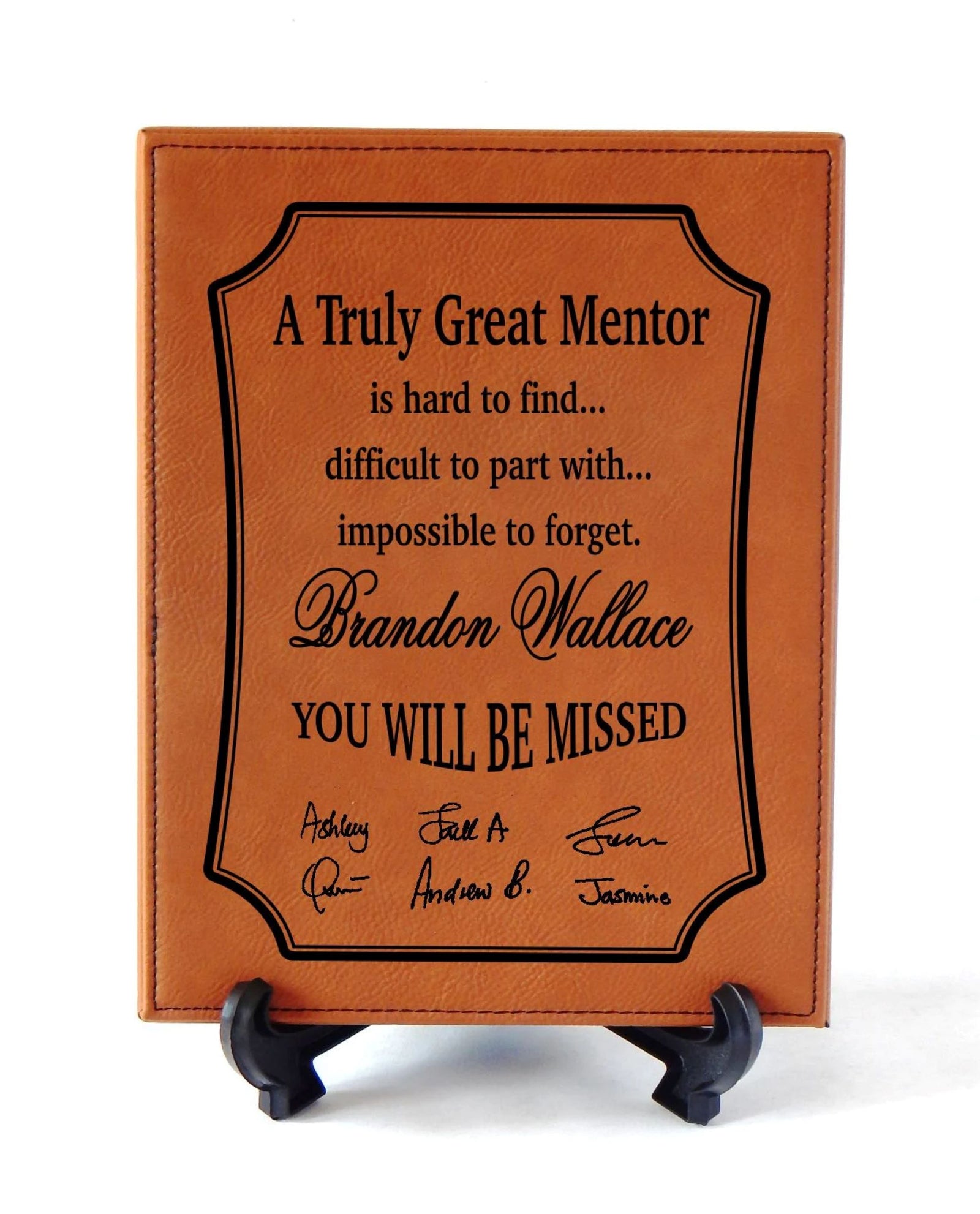 Personalized Engraved Plaque Retirement Gift for Mentor