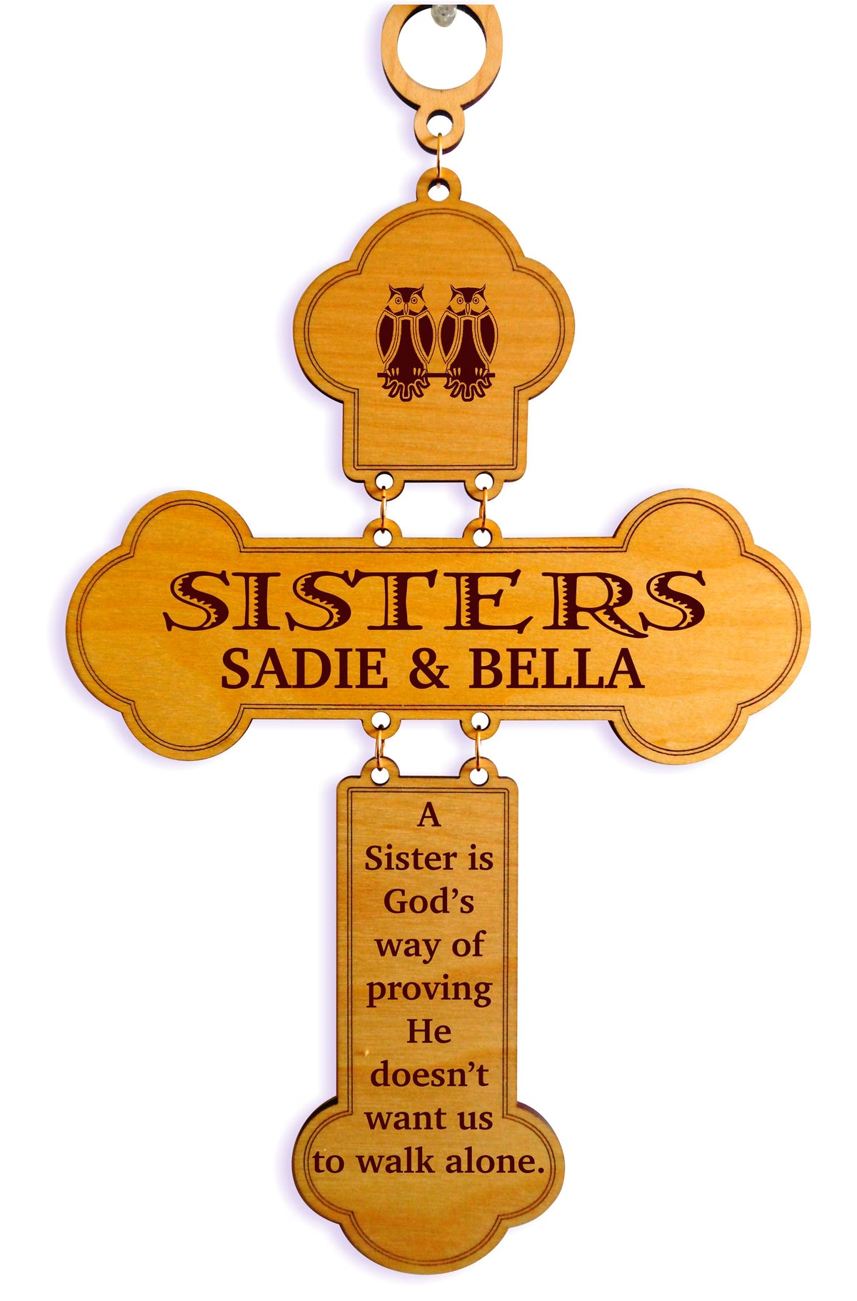 Personalized Gift for Twin Sister | Personalized Wall Cross for Sister