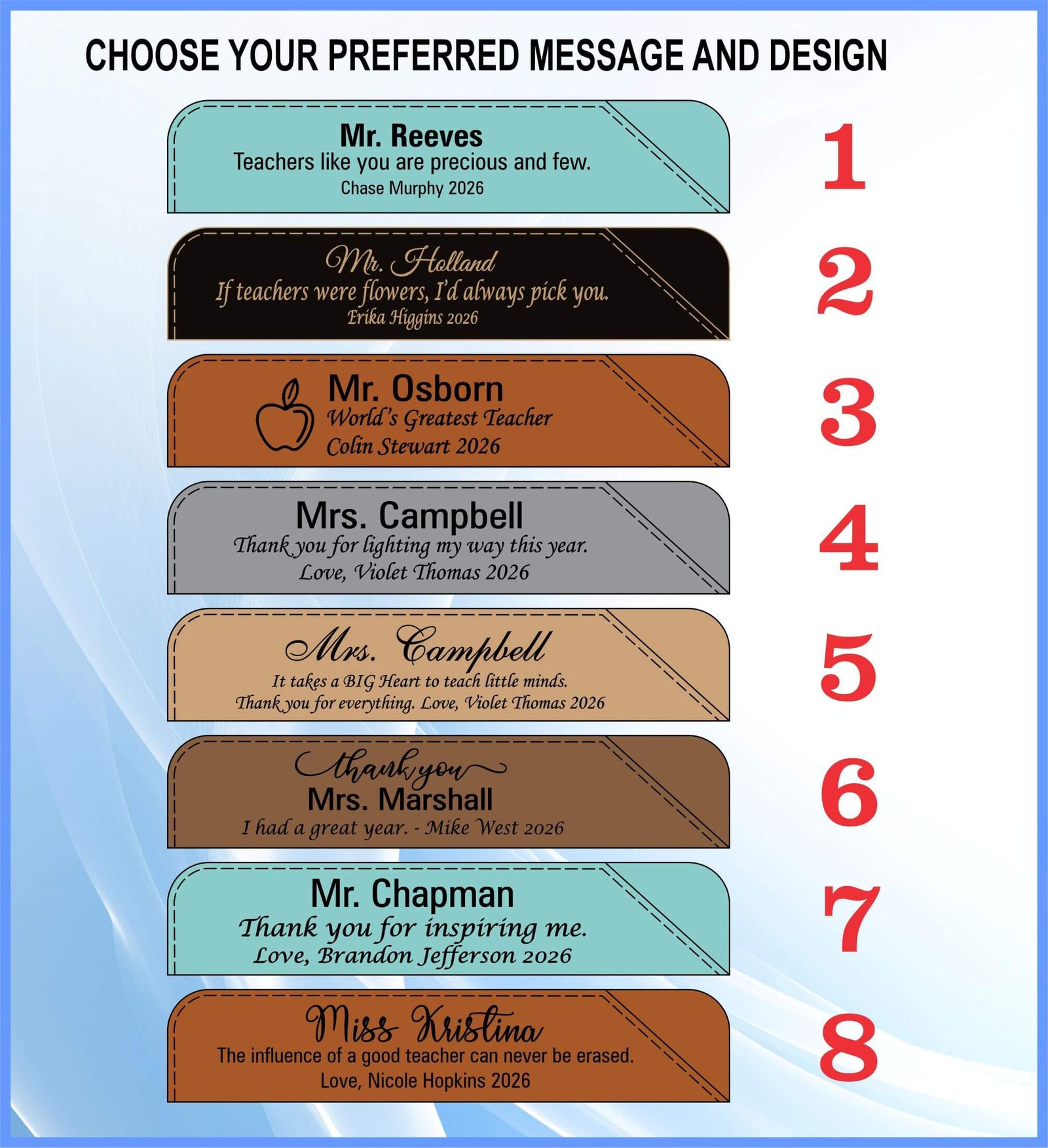 Personalized Leatherette Pen & Sleeve Set | Teacher Appreciation Gift LPC01