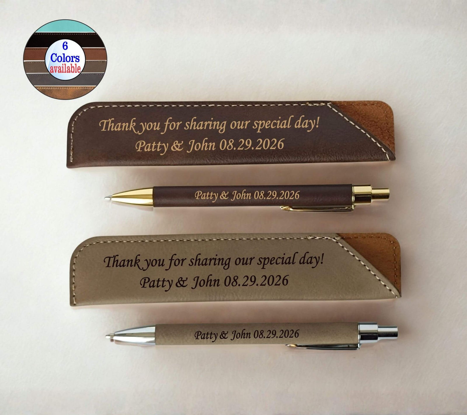 Personalized Music Teacher Gift | Engraved Leather Ballpoint Pen and Case LPC03