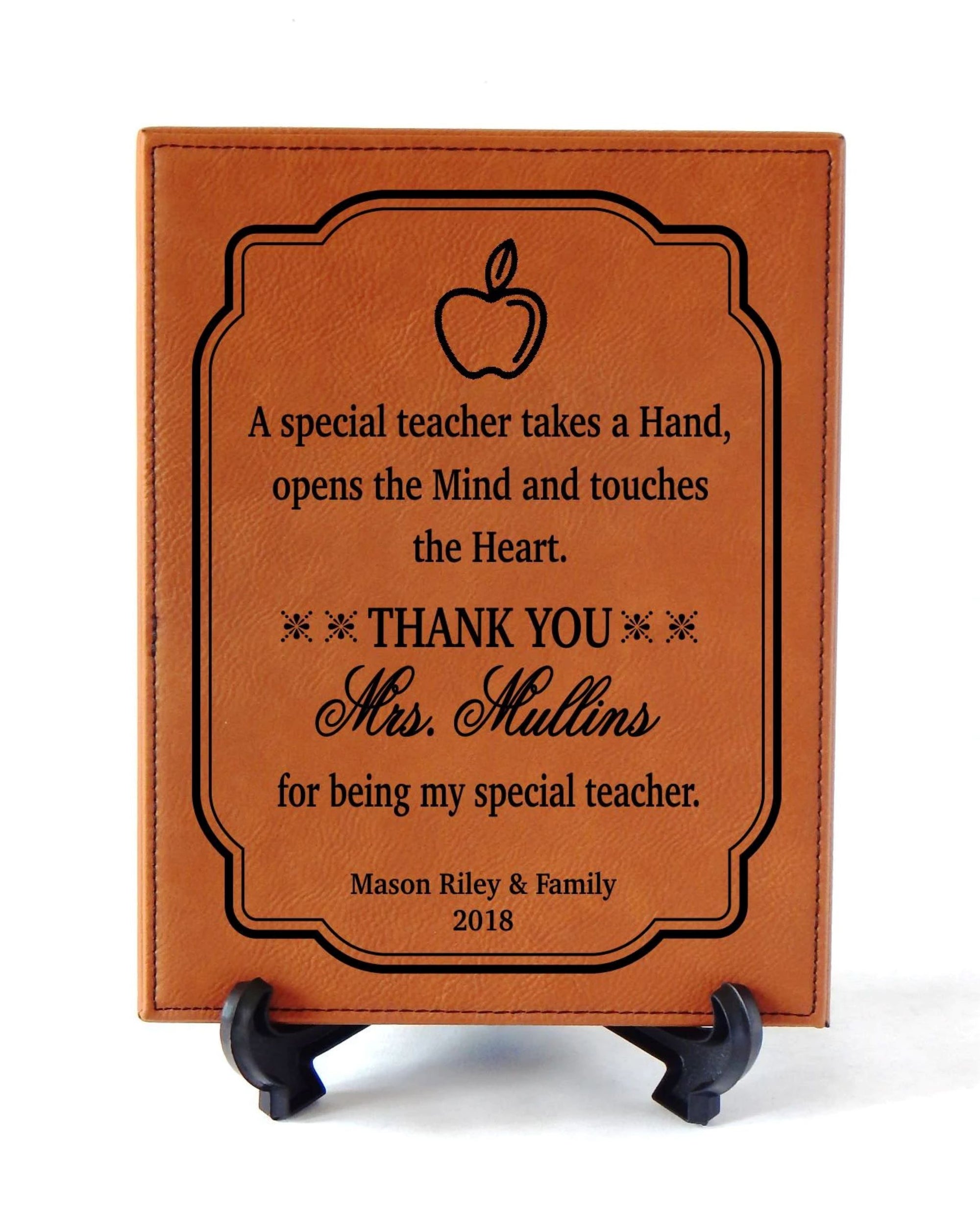 Personalized Apple Gift for Teacher | Teachers Thank You Gifts | Engraved Plaque