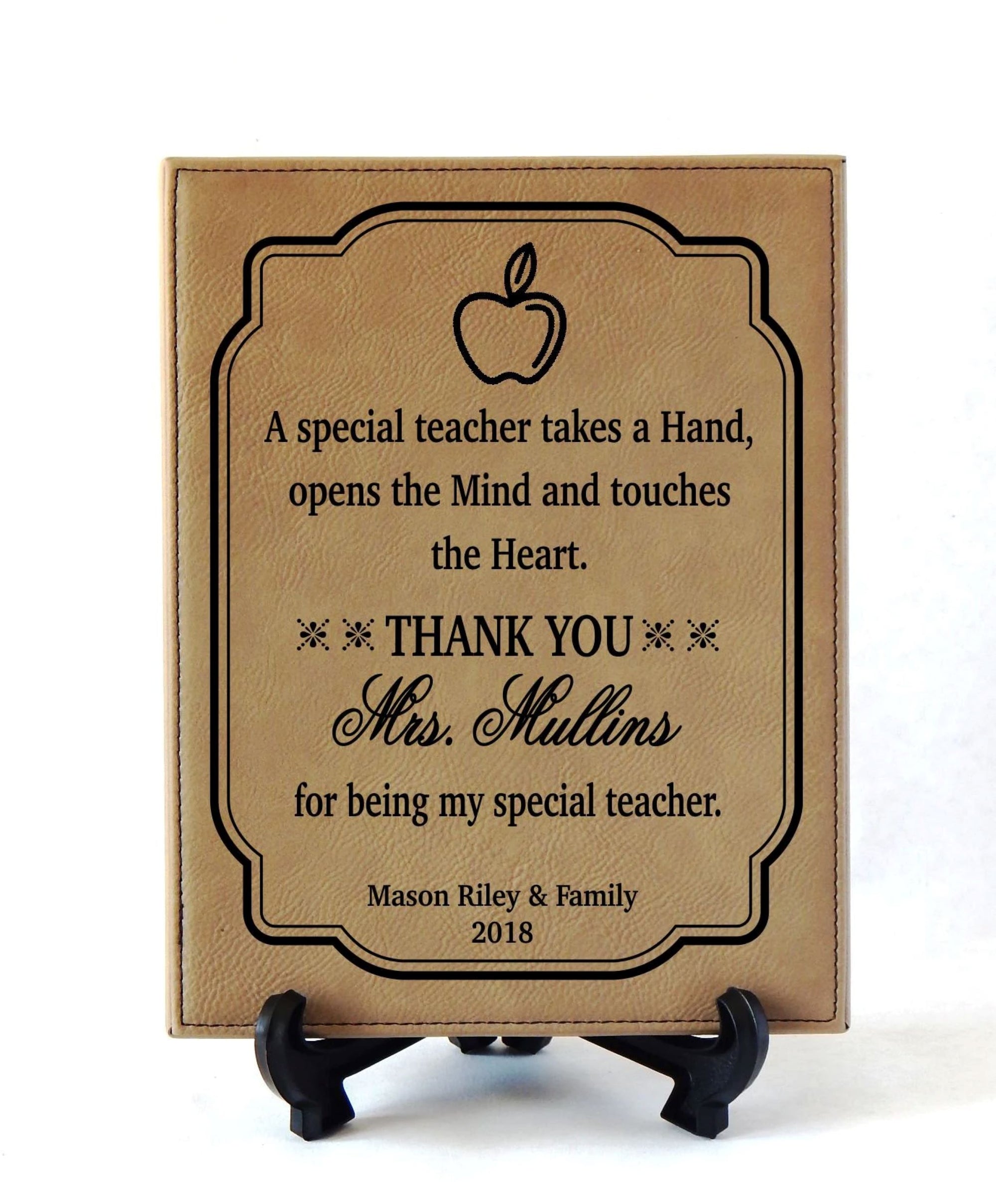 Personalized Apple Gift for Teacher | Teachers Thank You Gifts | Engraved Plaque