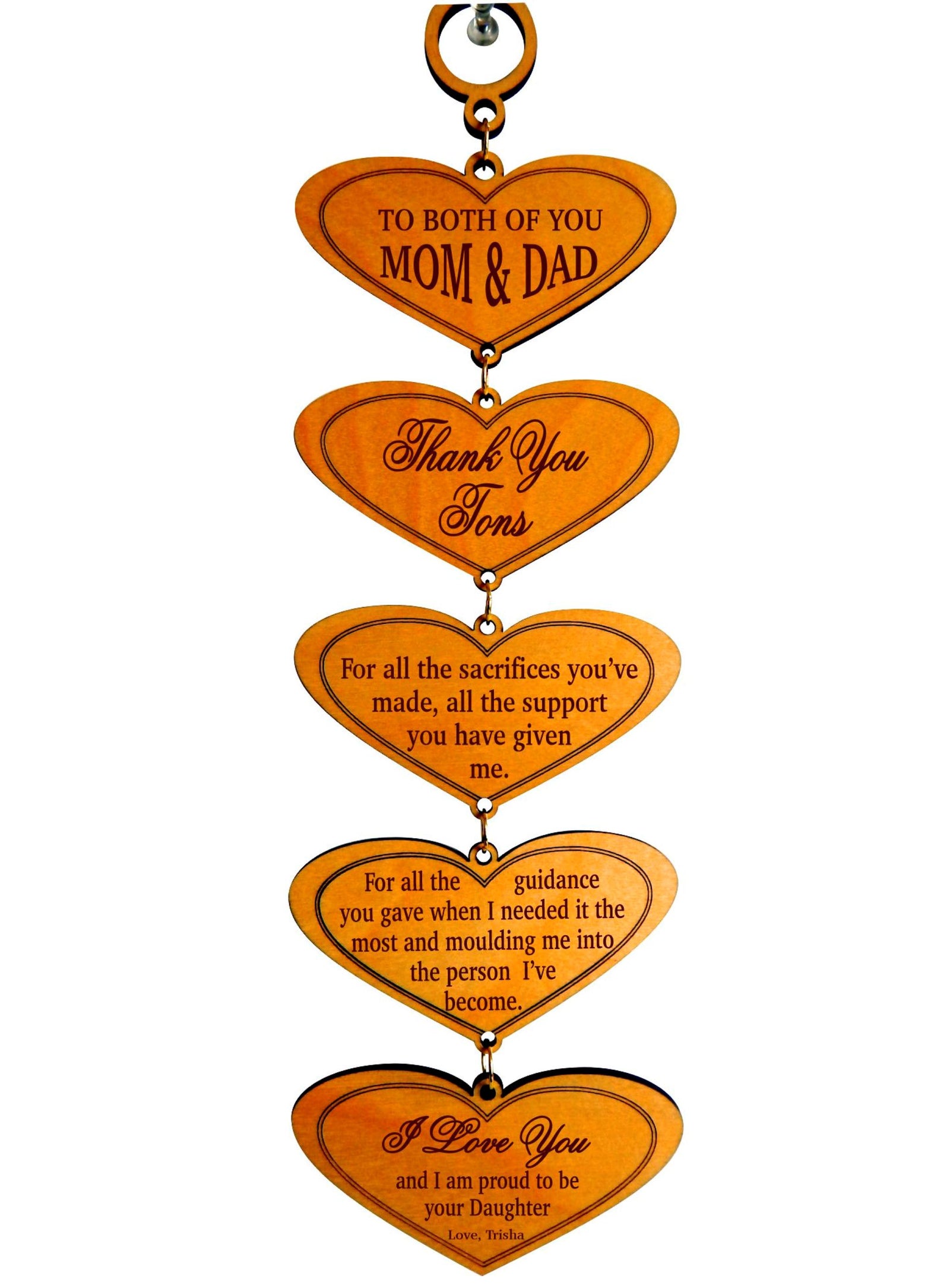 Thank you Gift for Mom and Dad | Parents Appreciation Gift | Personalized Wall Plaque