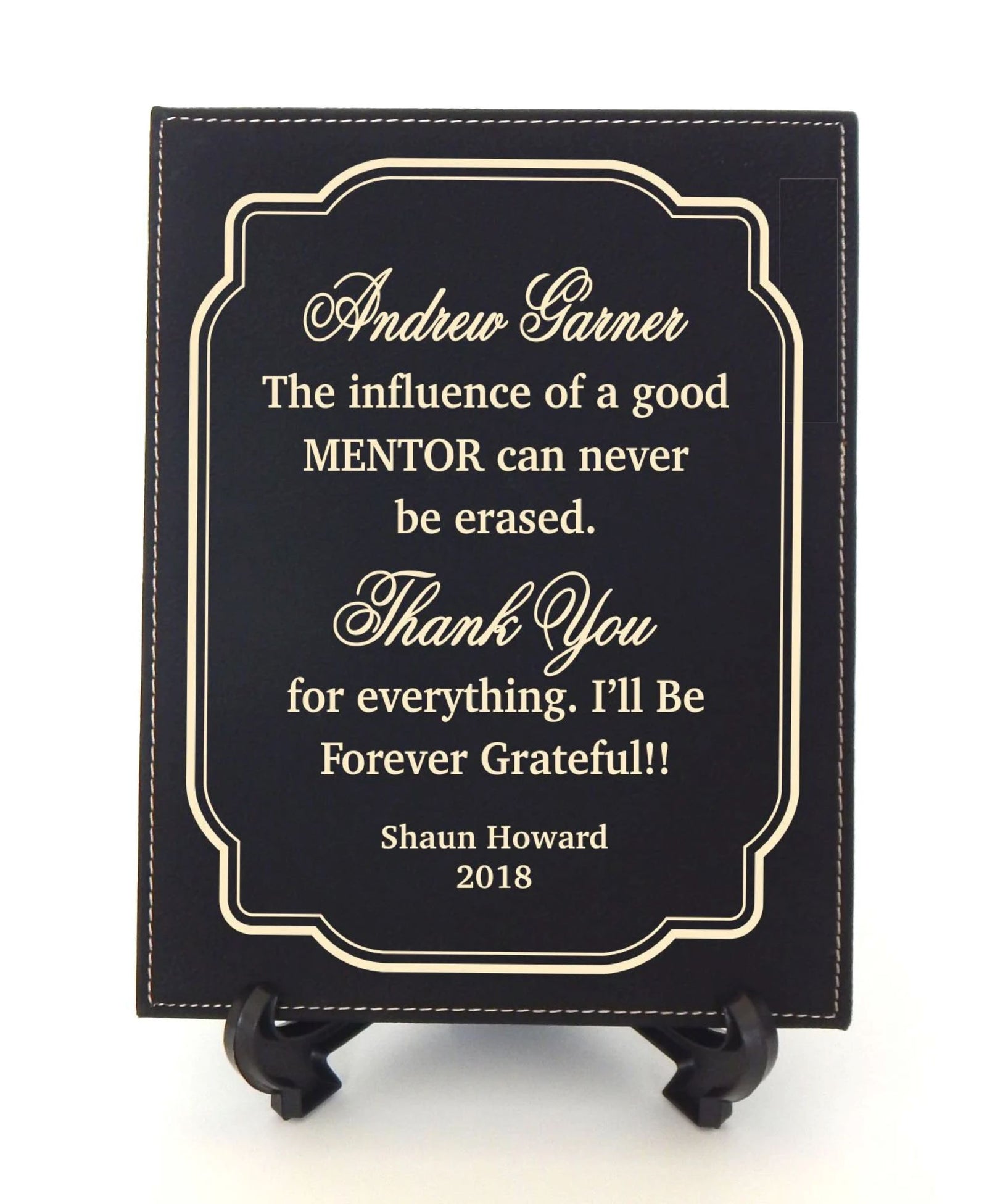 Engraved Leather Plaque Gift for Mentor Teacher