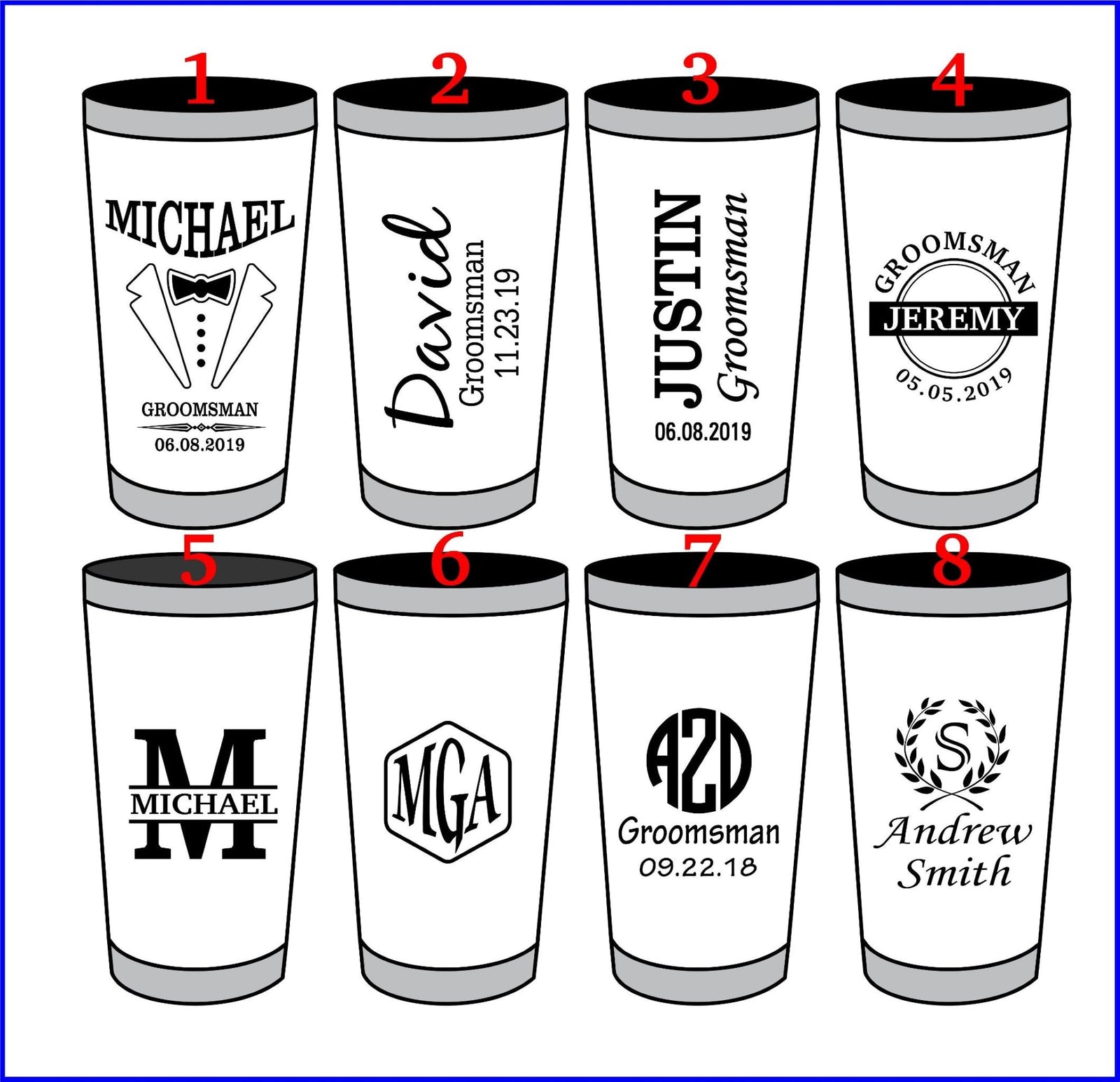 Engraved Groomsmen Gift Tumbler | Personalized Travel Mug | Coffee Cup