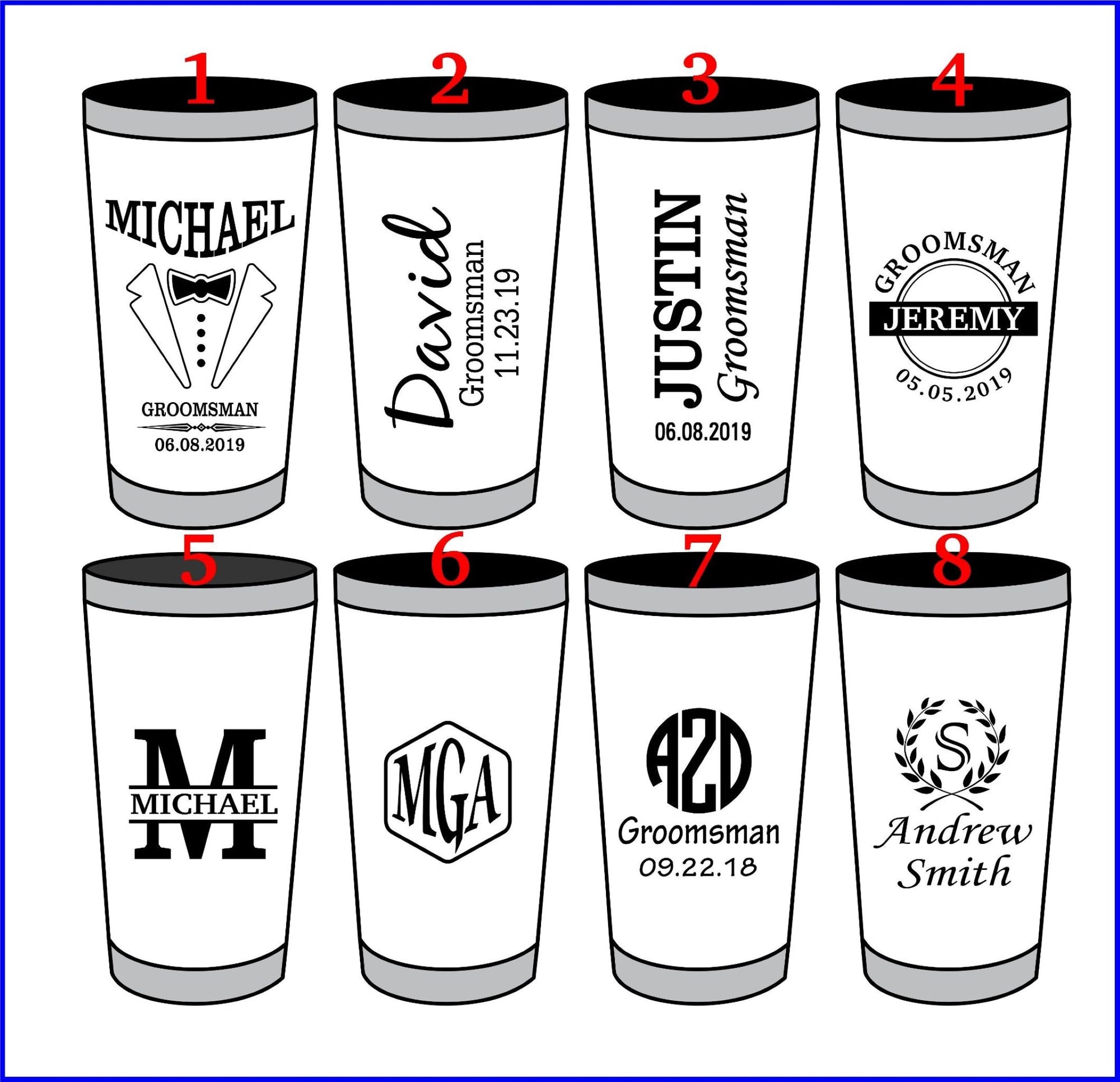 Personalized Travel Cup | Gift for Groomsmen | Engraved Bamboo Tumblers