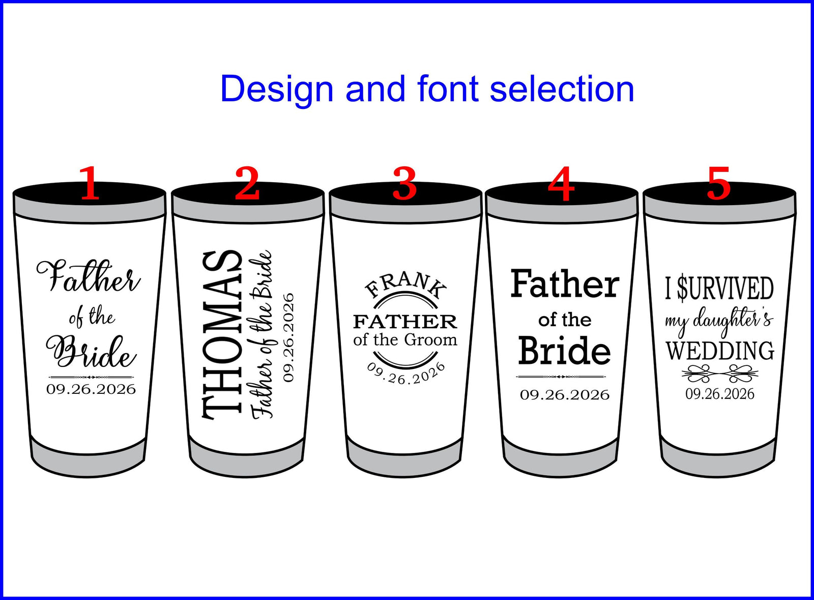 Custom Father of the Bride Gift | Engraved Coffee Travel Mug BTFOB2