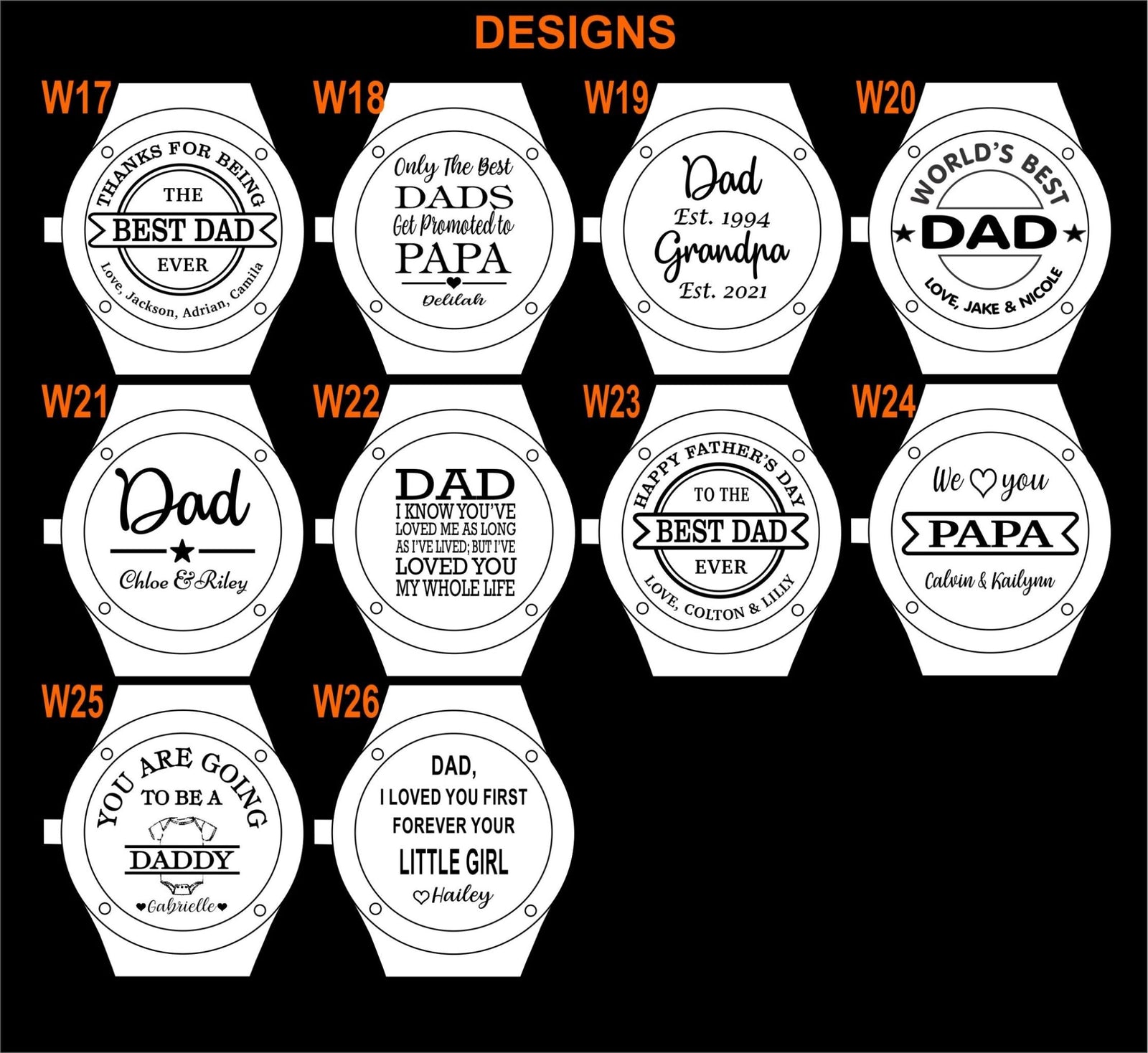 Father's Day Gift for Dad | Father of the Bride Engraved Wood Watch