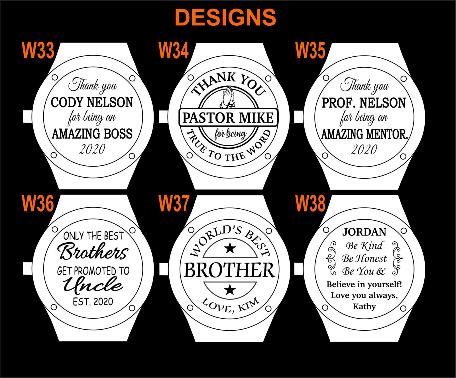 Father's Day Gift for Dad | Father of the Bride Engraved Wood Watch