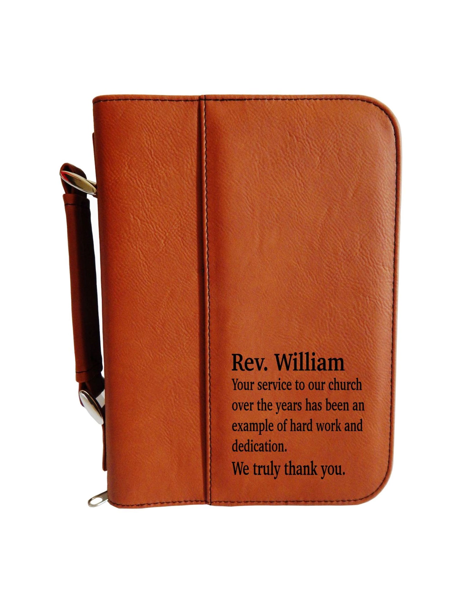 Engraved Leather Bible Cover Religious Gift for Pastor BCL039