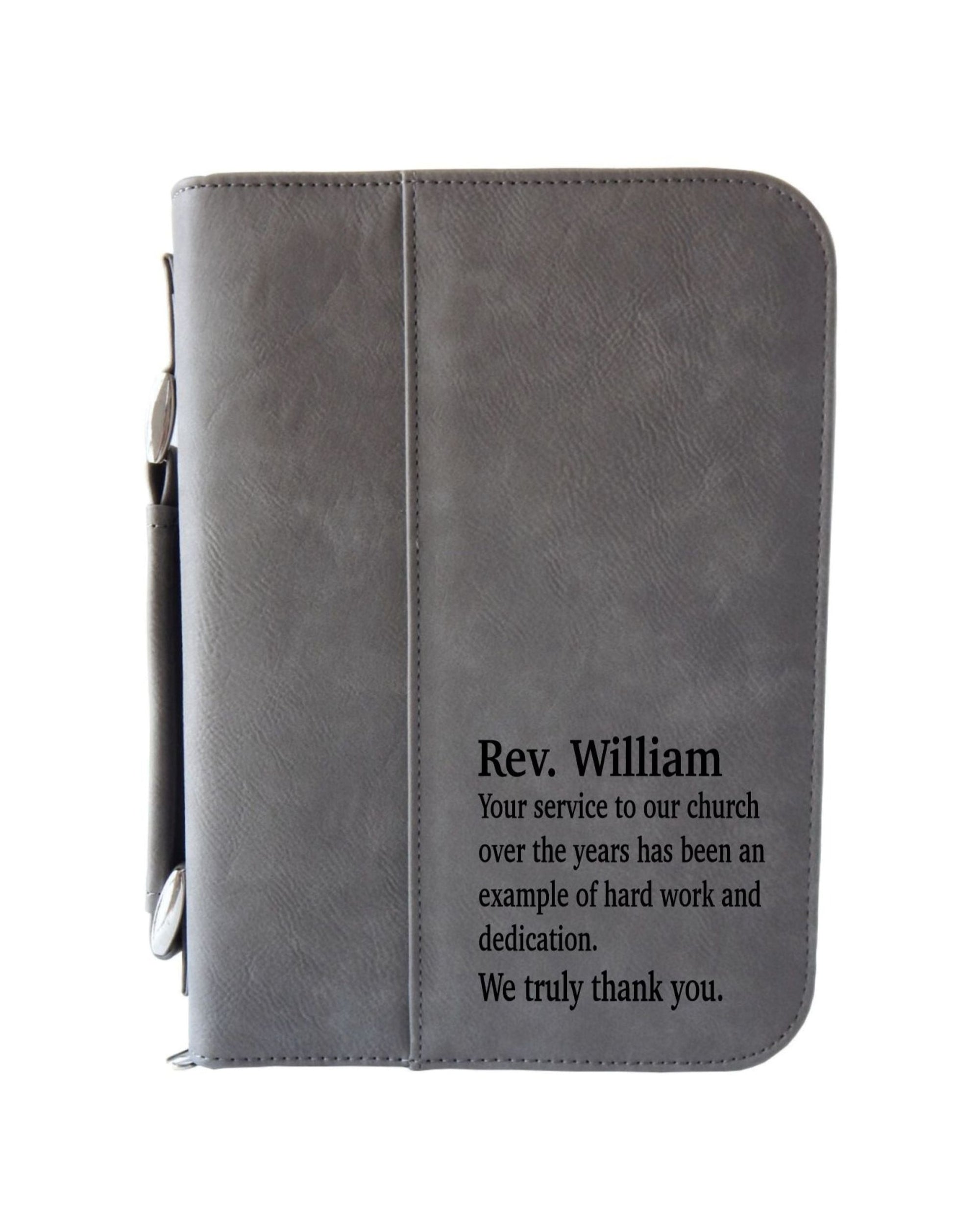Religious Gift for Pastor | Engraved Bible Covers | Cases with Handle and Zipper, BCL039