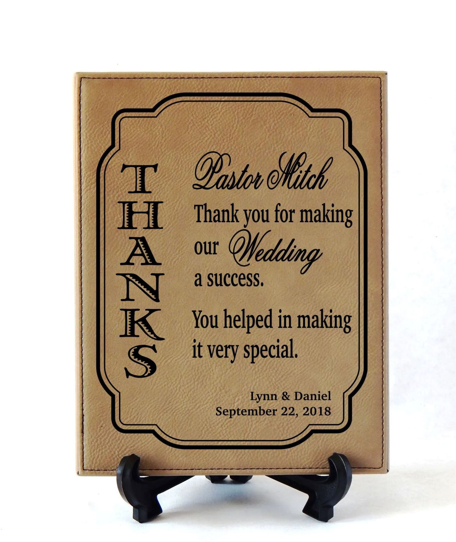 Custom Officiant Gift | Wedding Gifts for Pastor | Priest Thank you Plaque