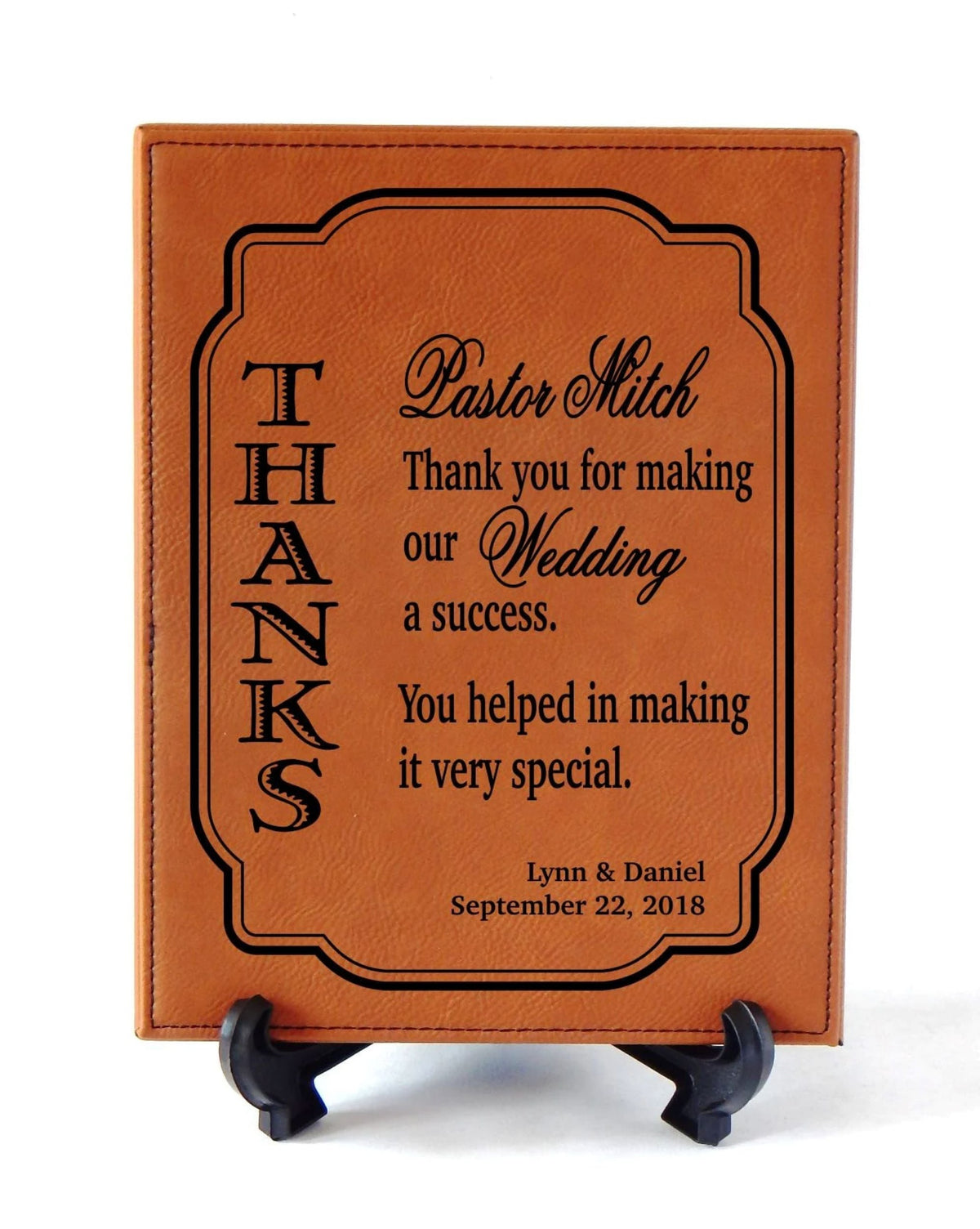 Custom Officiant Gift |  Wedding Gifts for Pastor | Priest Thank you Plaque