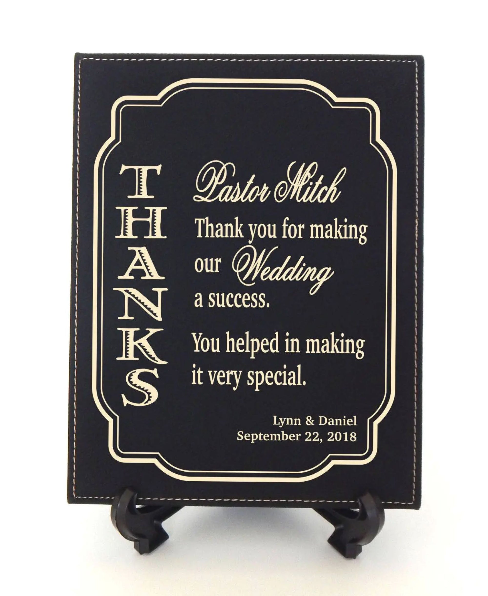 Custom Officiant Gift |  Wedding Gifts for Pastor | Priest Thank you Plaque