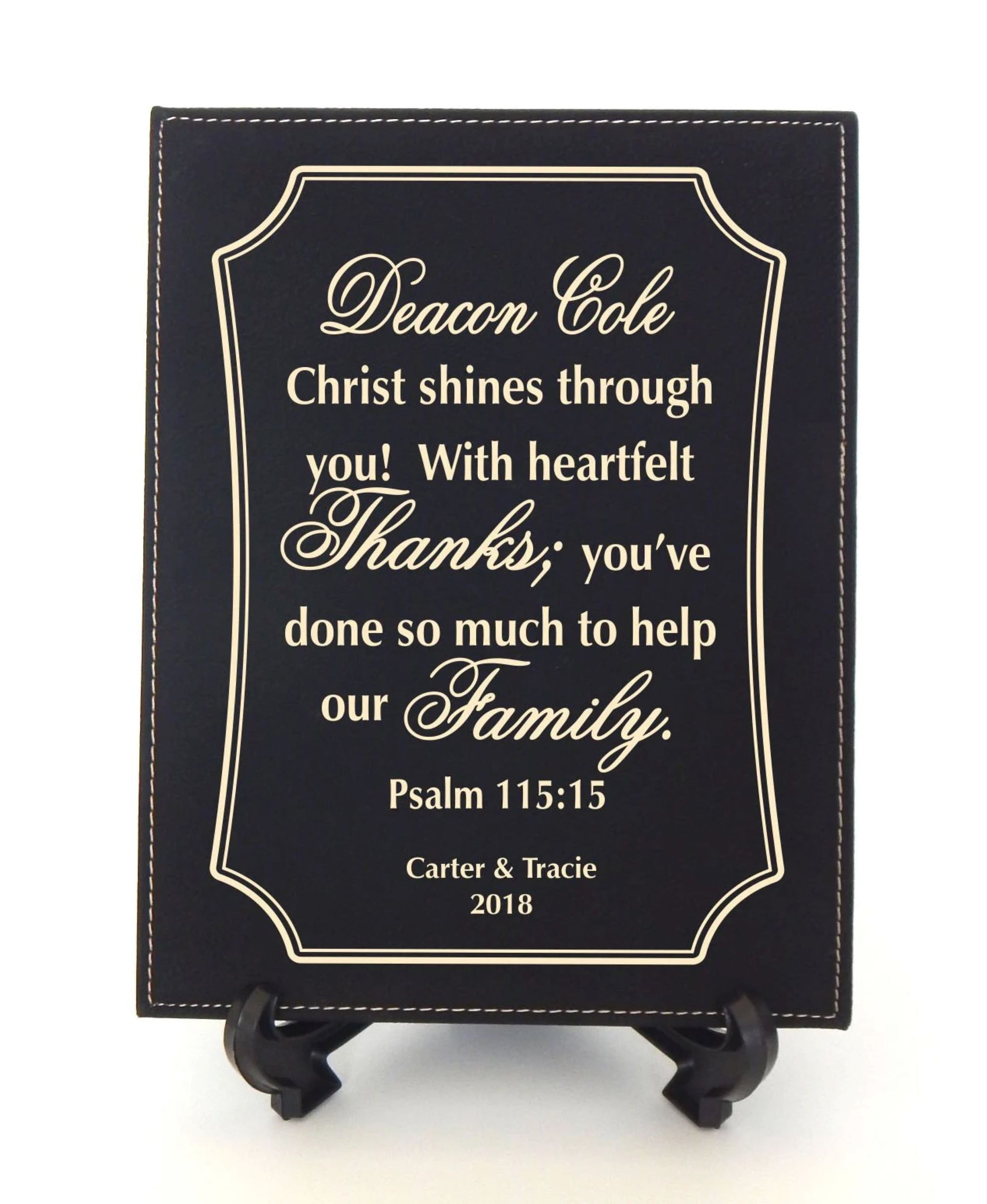 Personalized Gift for Deacon | Pastor Appreciation Gifts | Priest Engraved Plaque