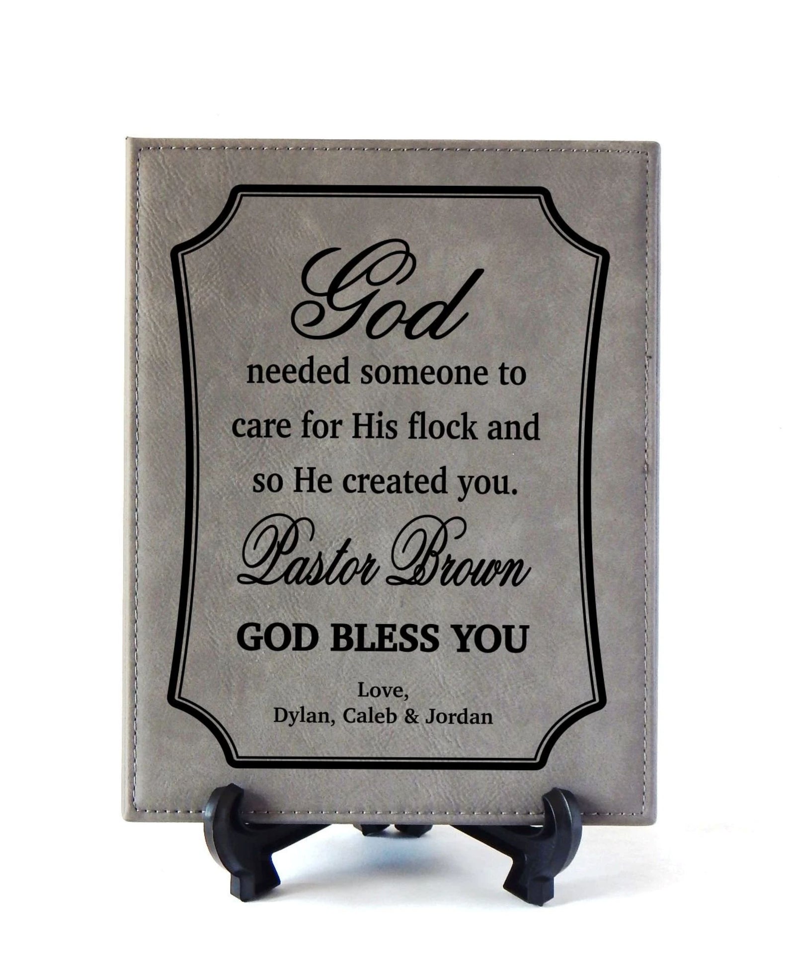 Personalized Engraved Plaque Pastor Appreciation Gift