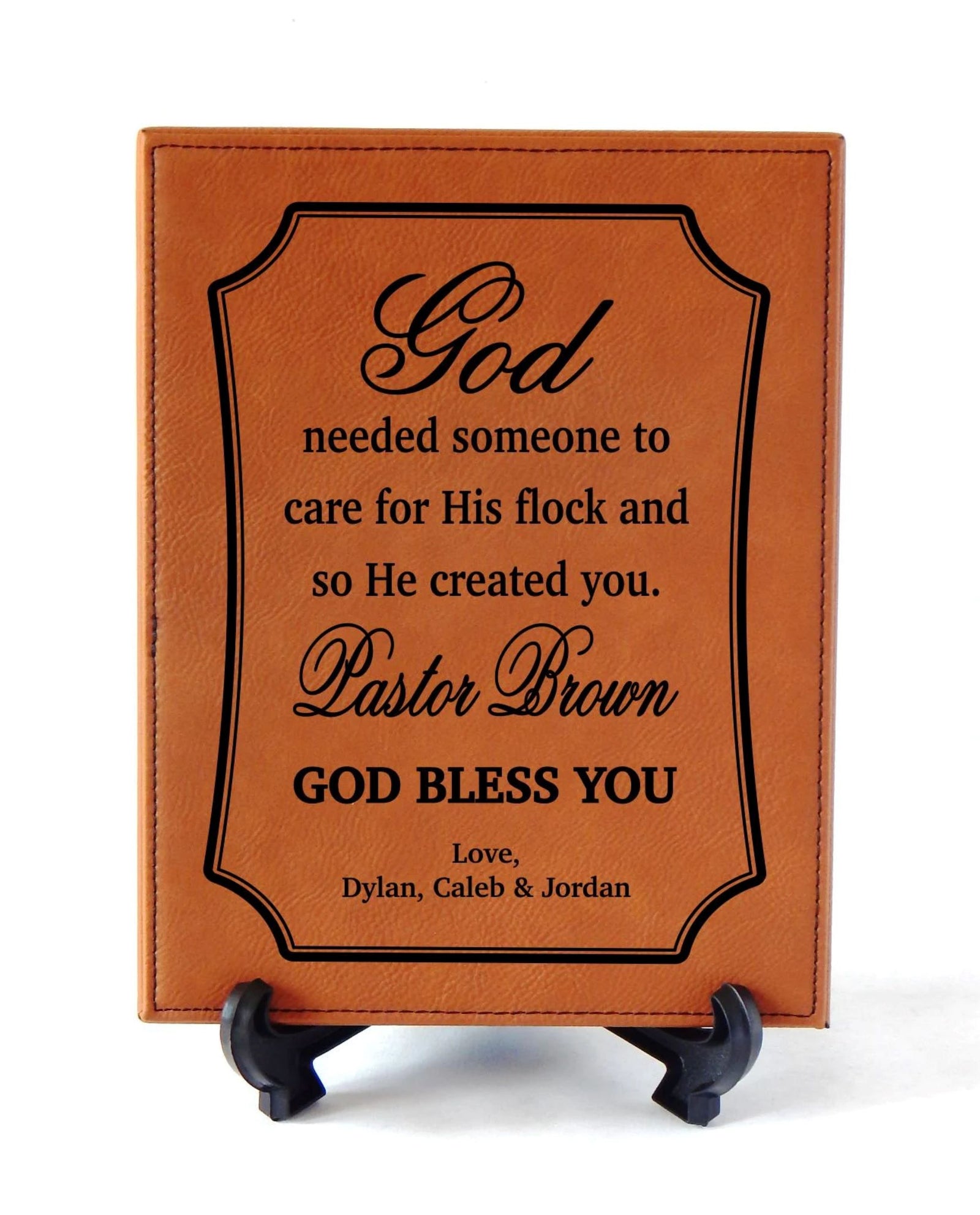 Personalized Engraved Plaque Pastor Appreciation Gift