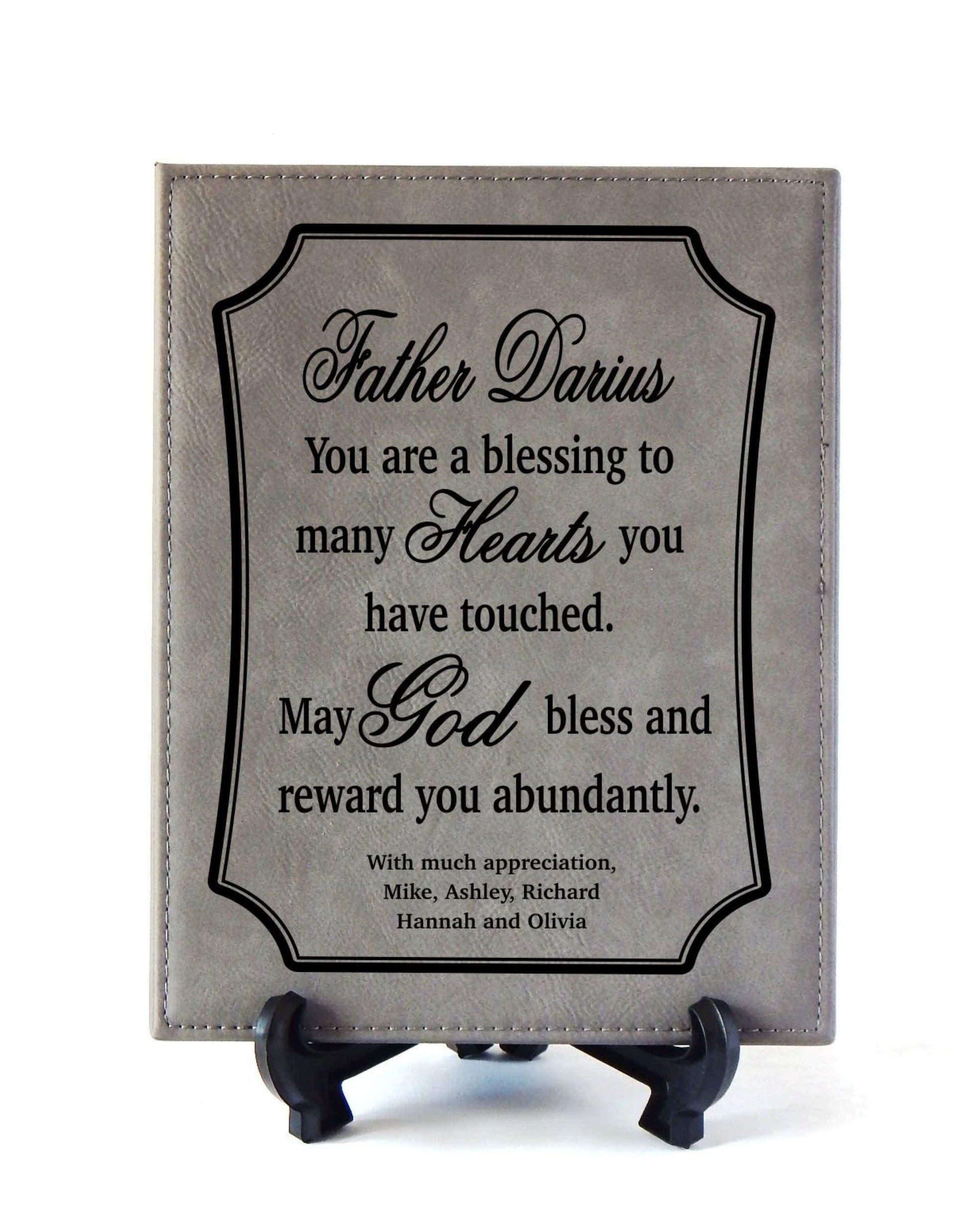 Catholic Priest Gift | Appreciation Gifts for Bishop | Engraved Plaque Personalized
