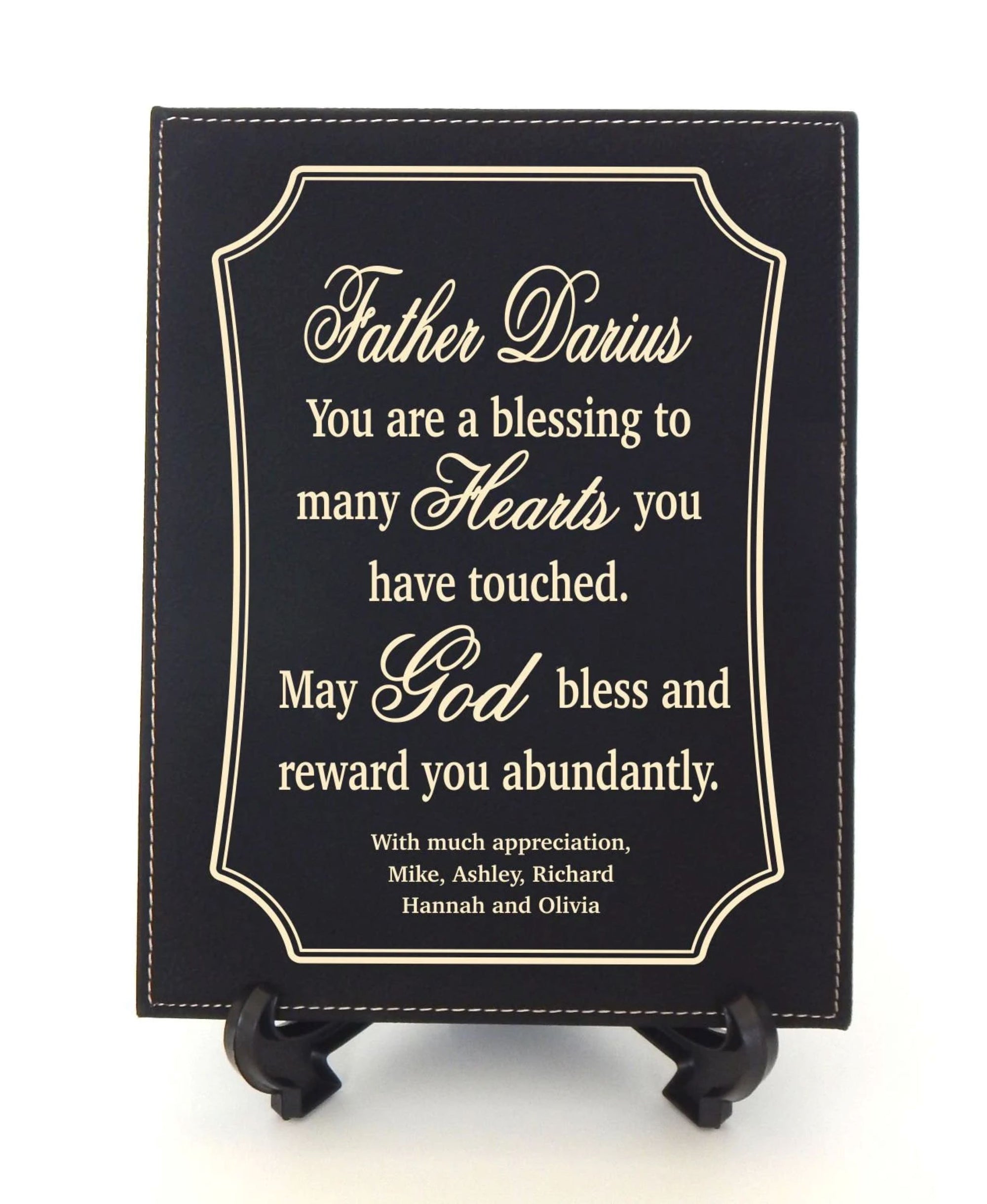 Catholic Priest Gift | Appreciation Gifts for Bishop | Engraved Plaque Personalized