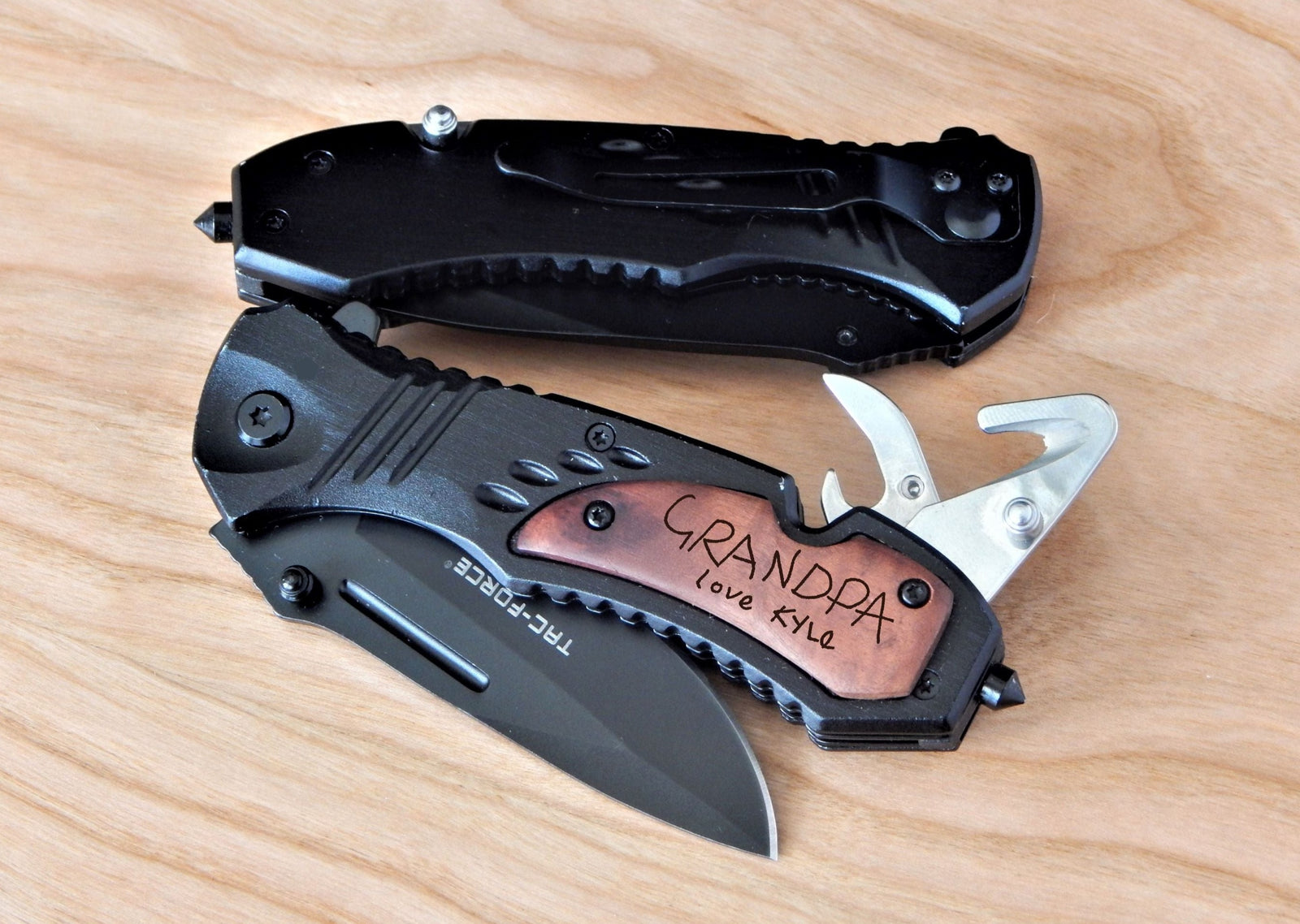 Handwritten Knife Gift for Grandpa | Engraved Father's Day Custom Pocket Knives