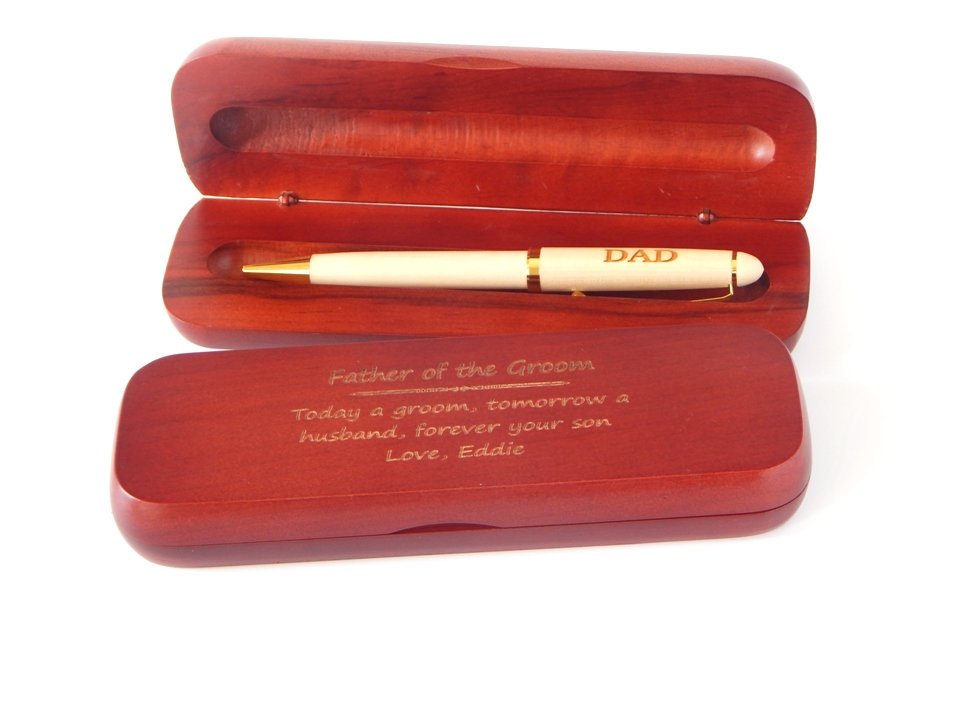 Best Grandpa Ever Gift - Wedding Gifts for Him from Groom and Bride - Personalized Wooden Pen