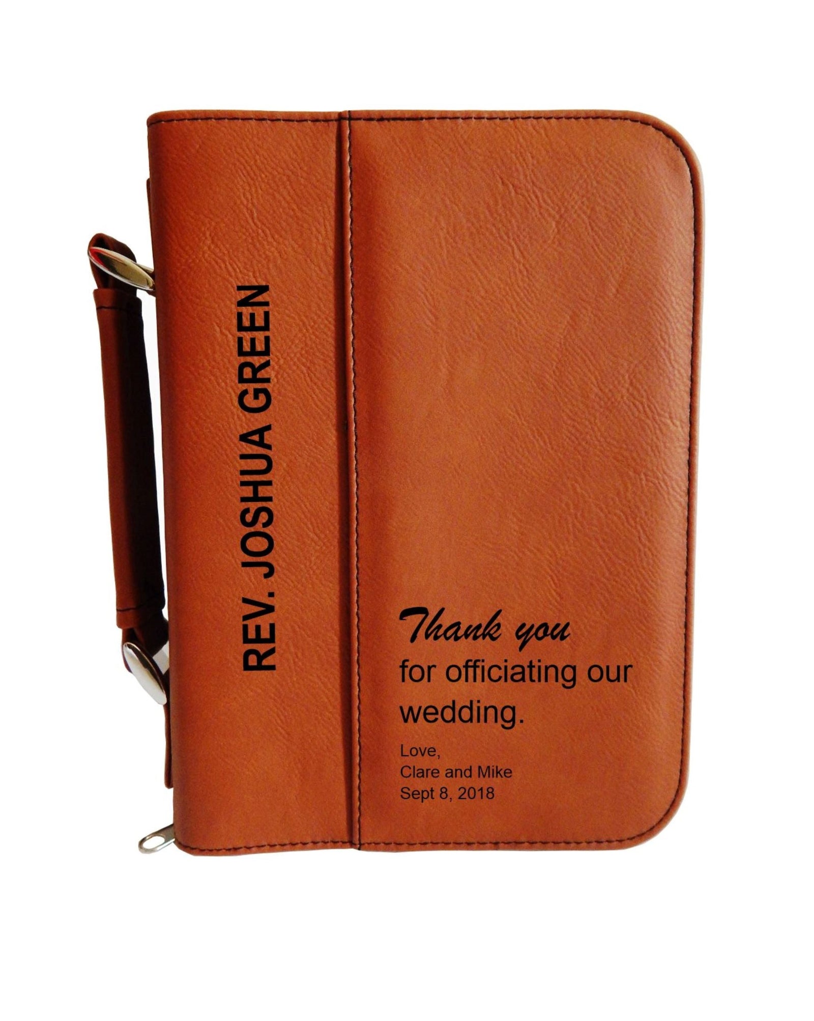 Wedding Officiant Gift | Personalized Gifts for Priest | Thank You Pastor Bible Cover