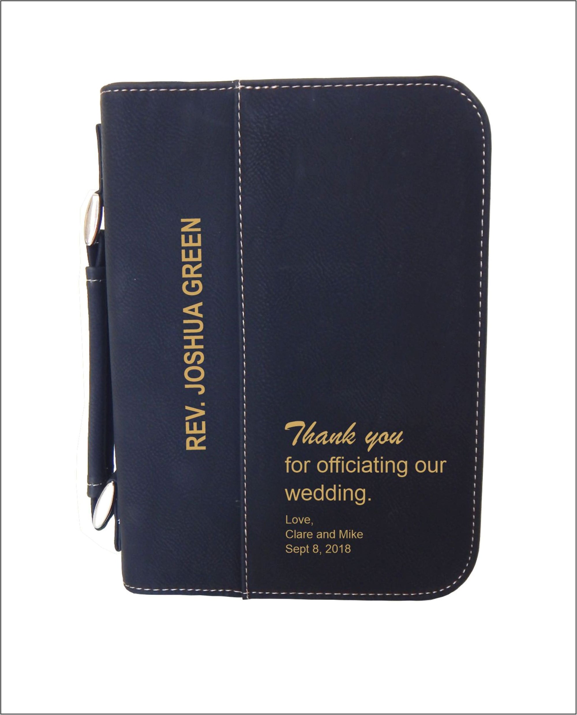 Wedding Officiant Gift | Personalized Gifts for Priest | Thank You Pastor Bible Cover