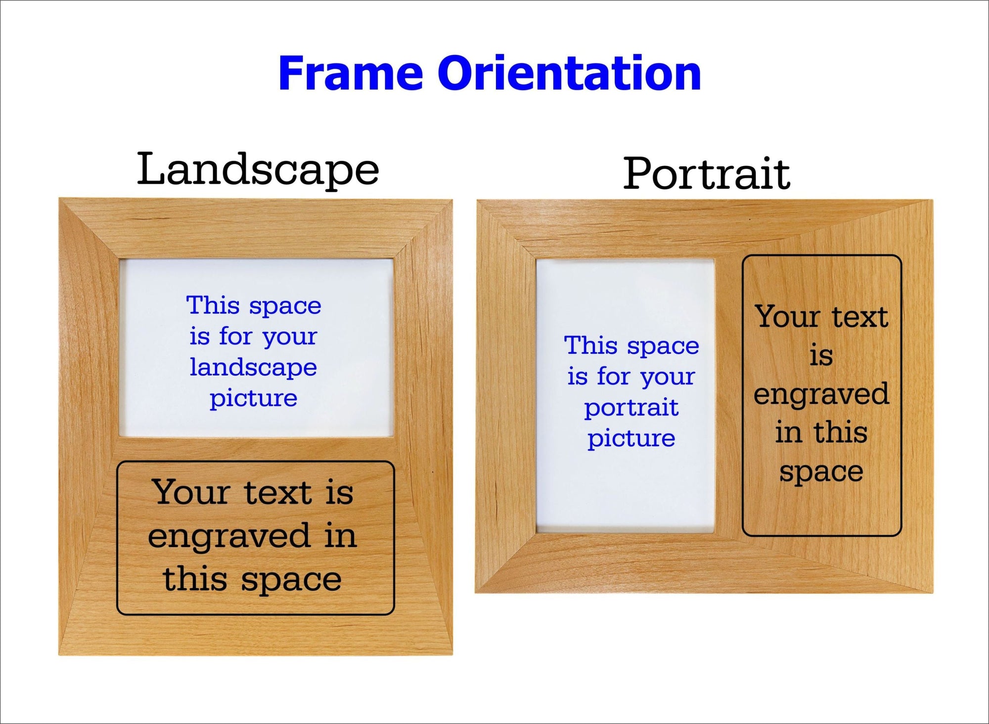 Engraved Picture Frames | Custom Photo Wood Frame Gift for Wedding 4x6 5x7