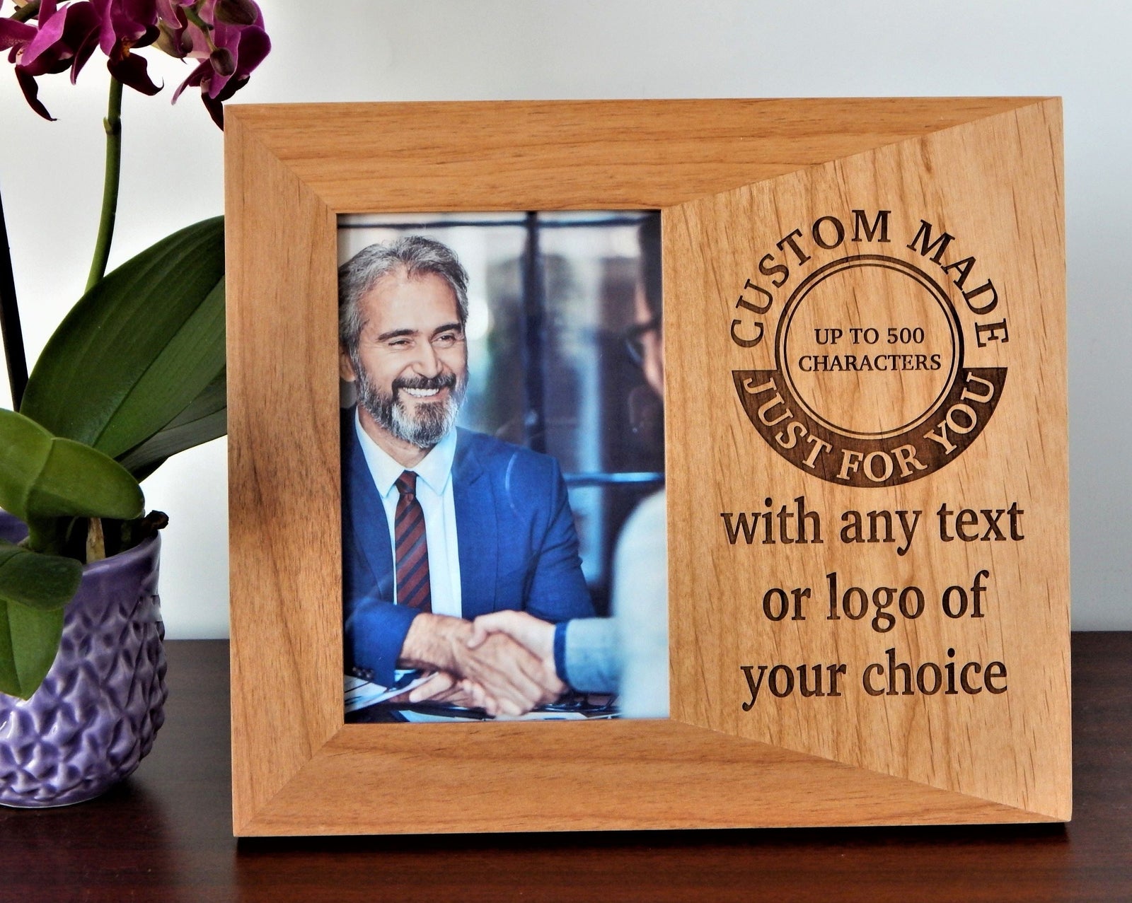 Engraved Wood Picture Frame Retirement Gift for Boss