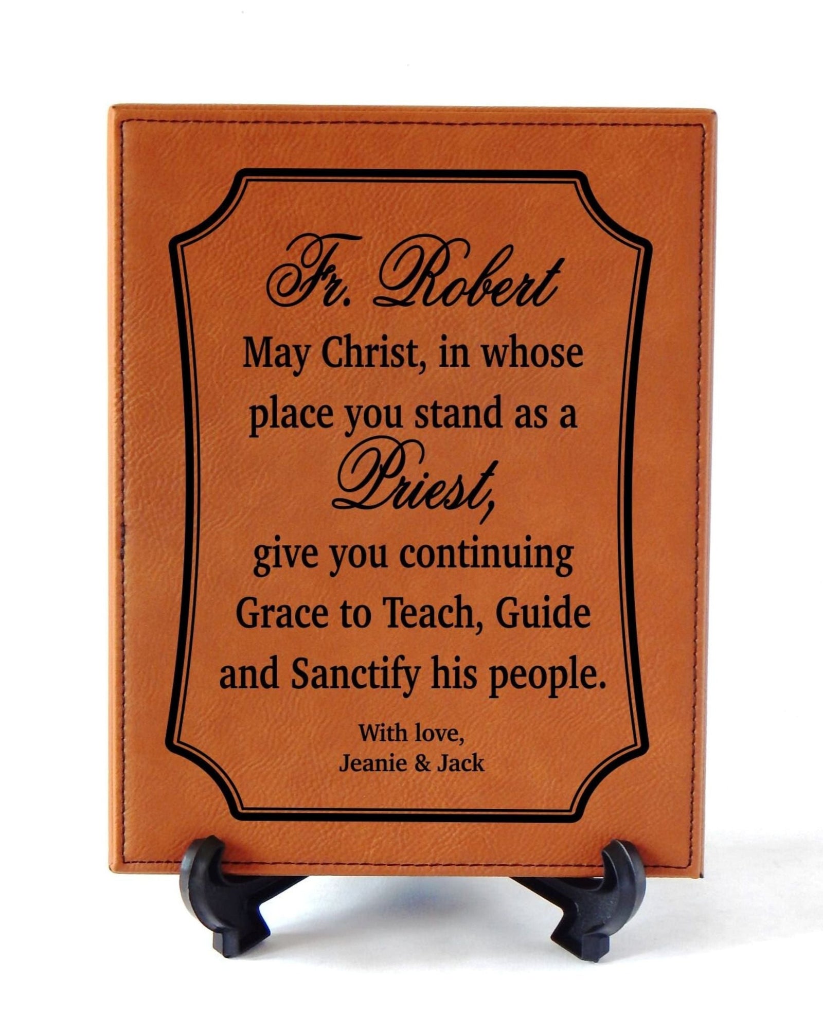 Personalized Priest Gift Wood Plaque: Engraved Ordination Sign for Pastor