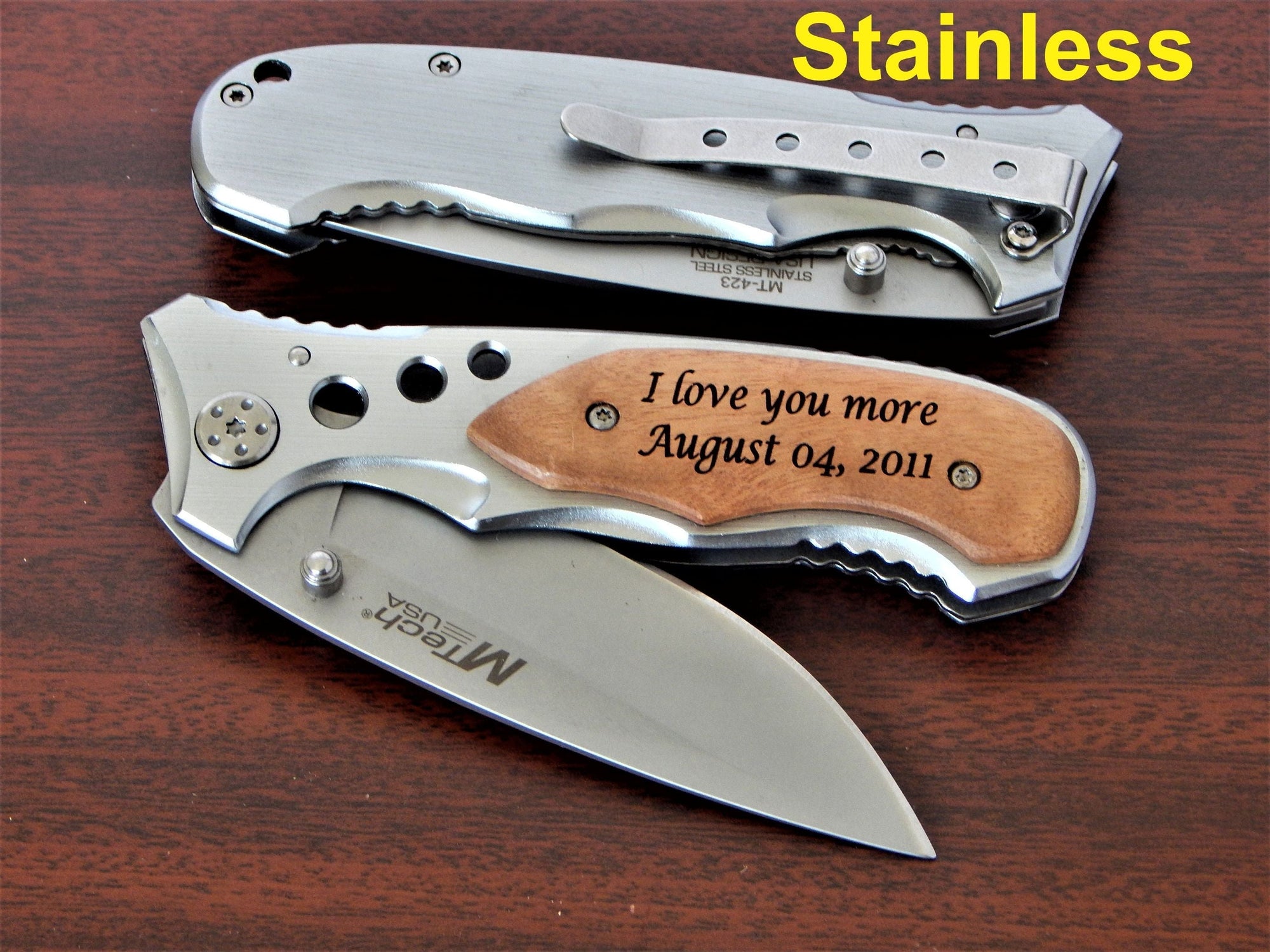 Personalized Knife Gift for Groomsmen | Custom Engraved Folding Pocket Knife